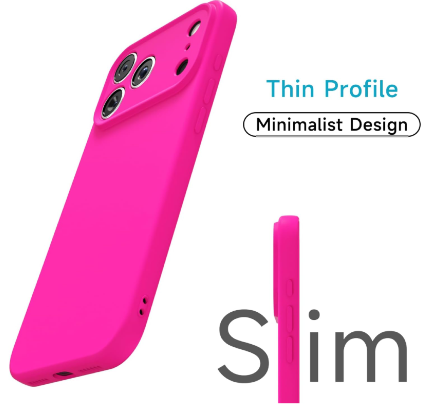 Carcasa Funda Para iPhone 17 Pro Max Silicona Fucsia-3