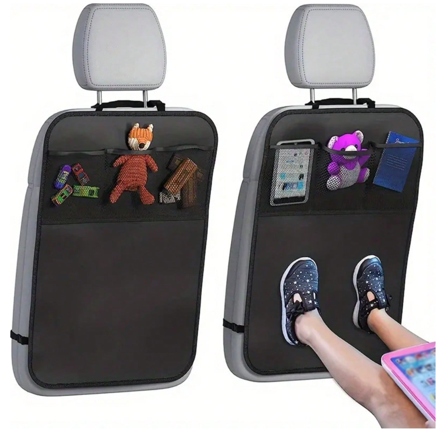 Protector Respaldo Asiento Auto Silla Bebe Soporte Tablet-7