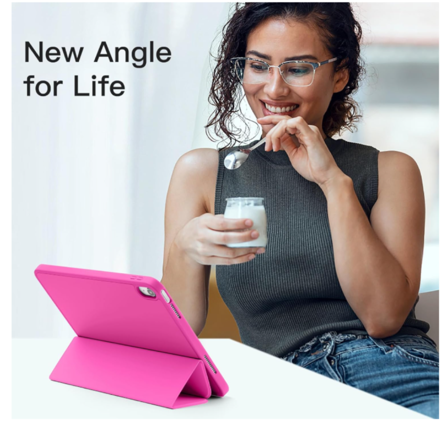 Carcasa Smart Cover Ranura Para iPad 10ma 10.9 Fucsia-4