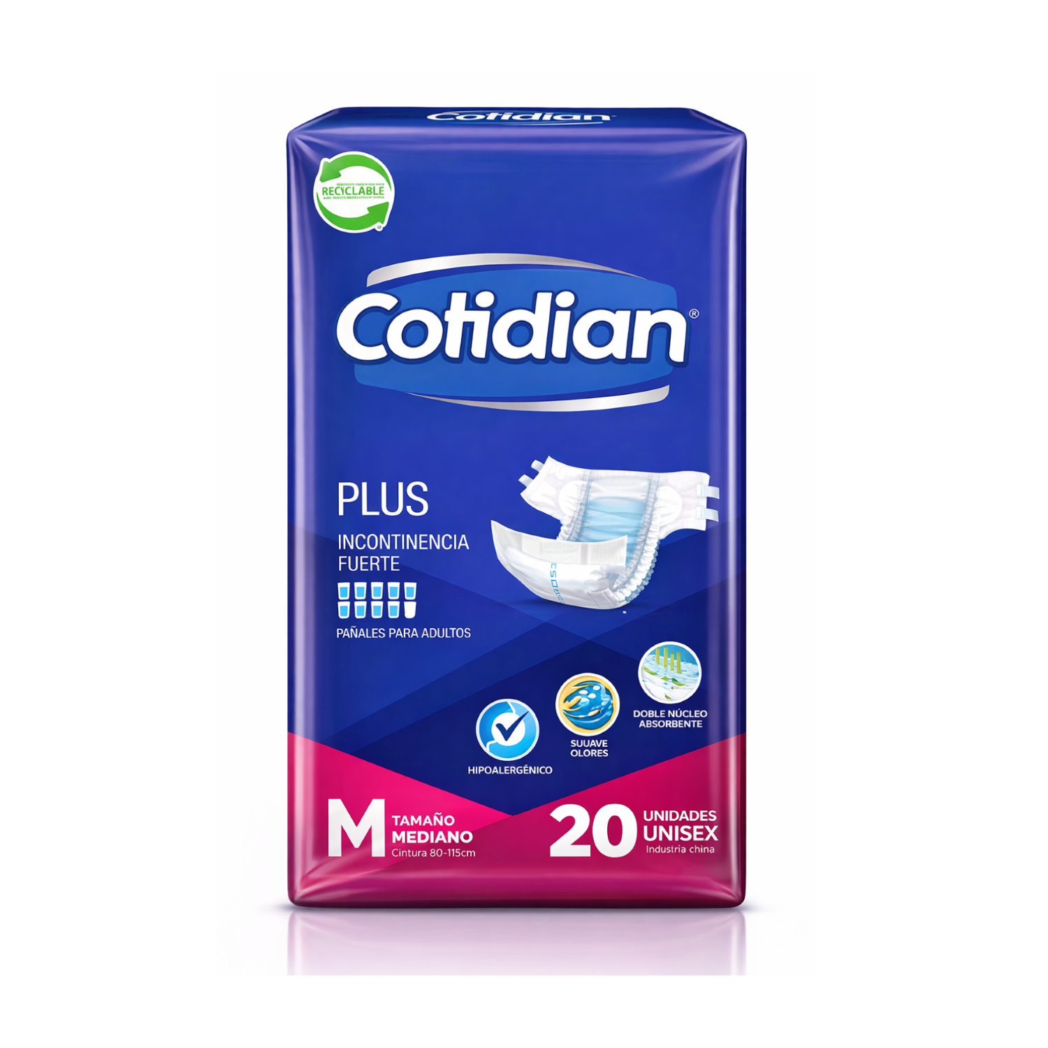 Pañales De Adulto Mayor Plus Tamaño Mediano 20 unid Mediano Cotidian-0