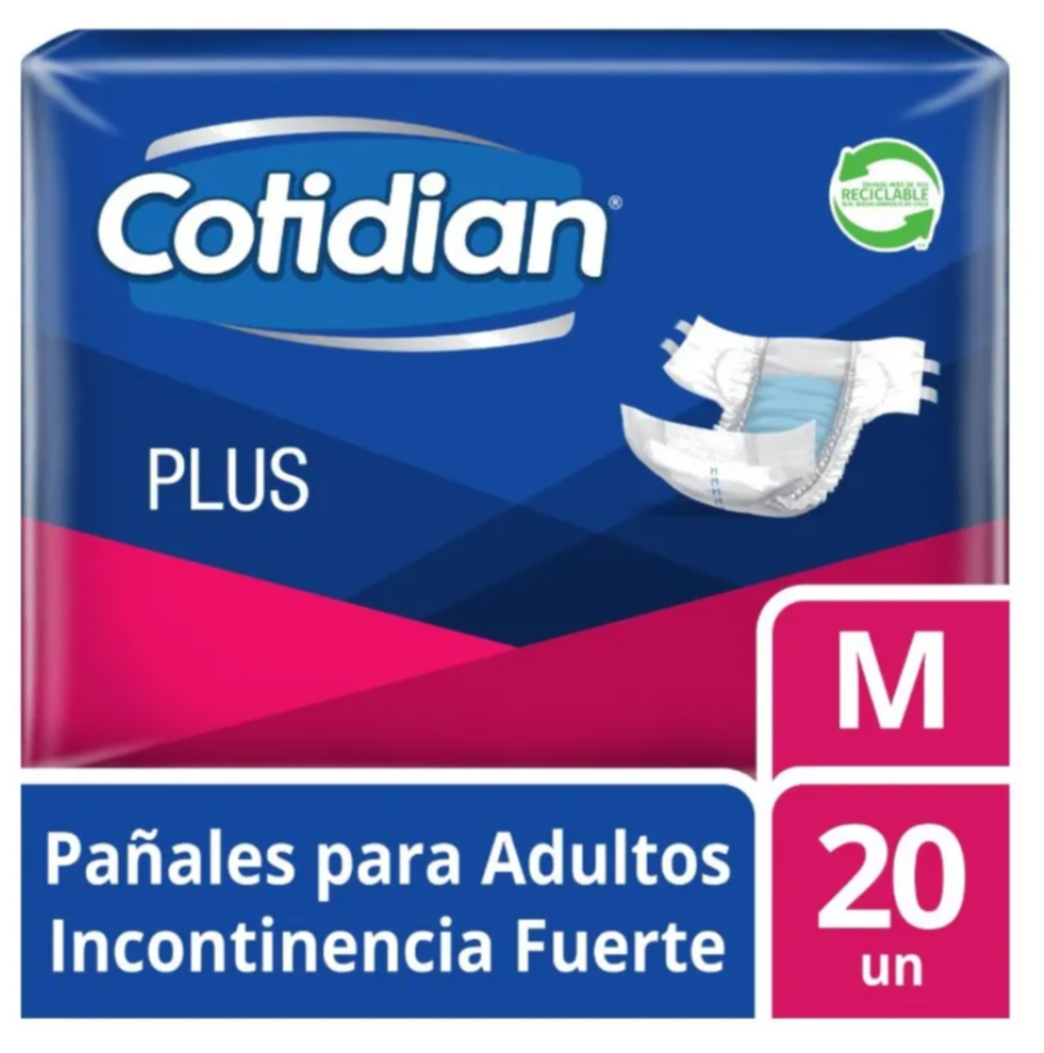 Pañales De Adulto Mayor Plus Tamaño Mediano 20 unid Mediano Cotidian-2