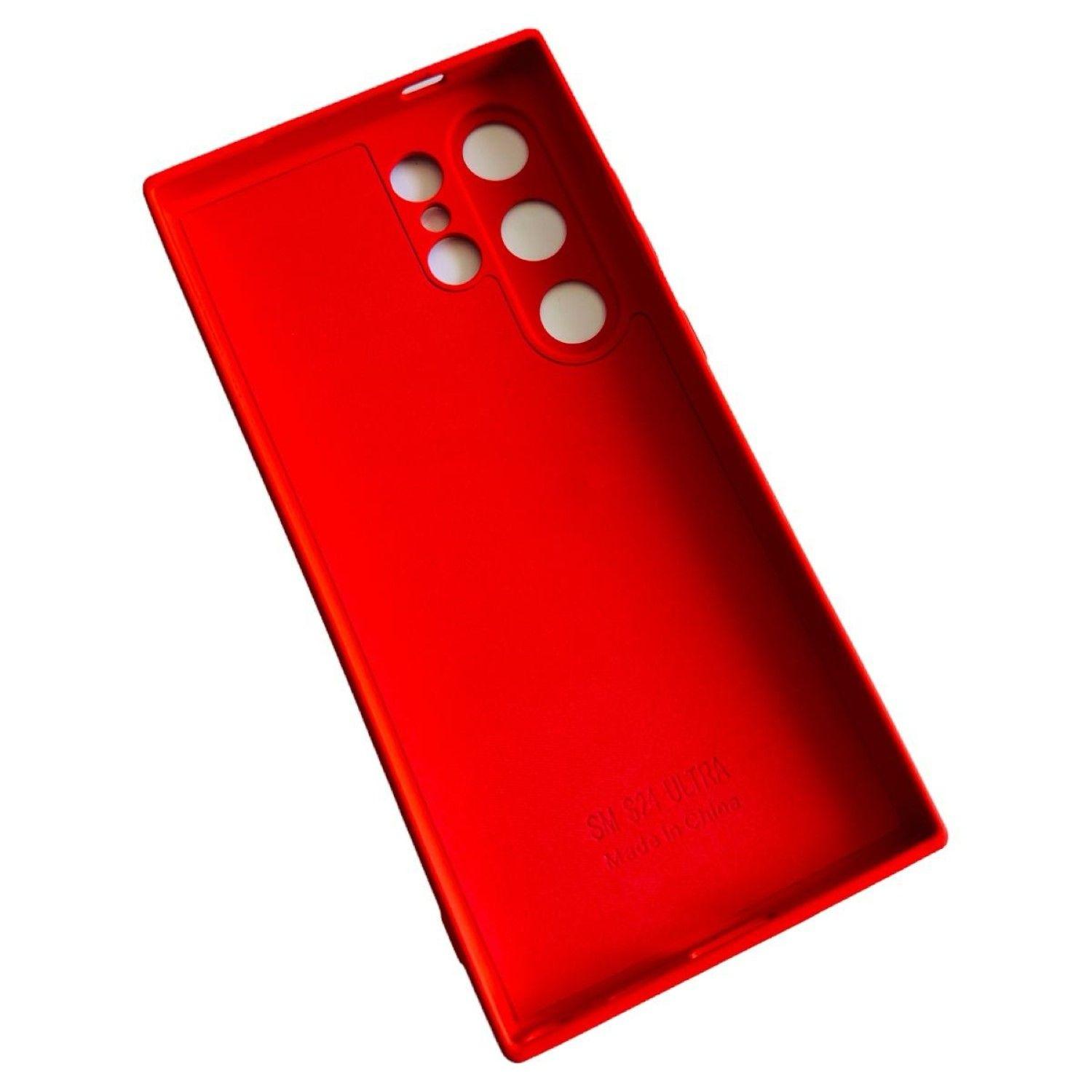 Carcasa Funda Para Samsung S24 Ultra Silicona Rojo-3