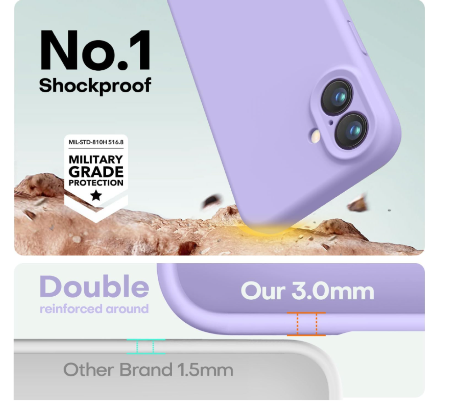 Carcasa Funda Para iPhone 17 Air Silicona Violeta + Mica-4