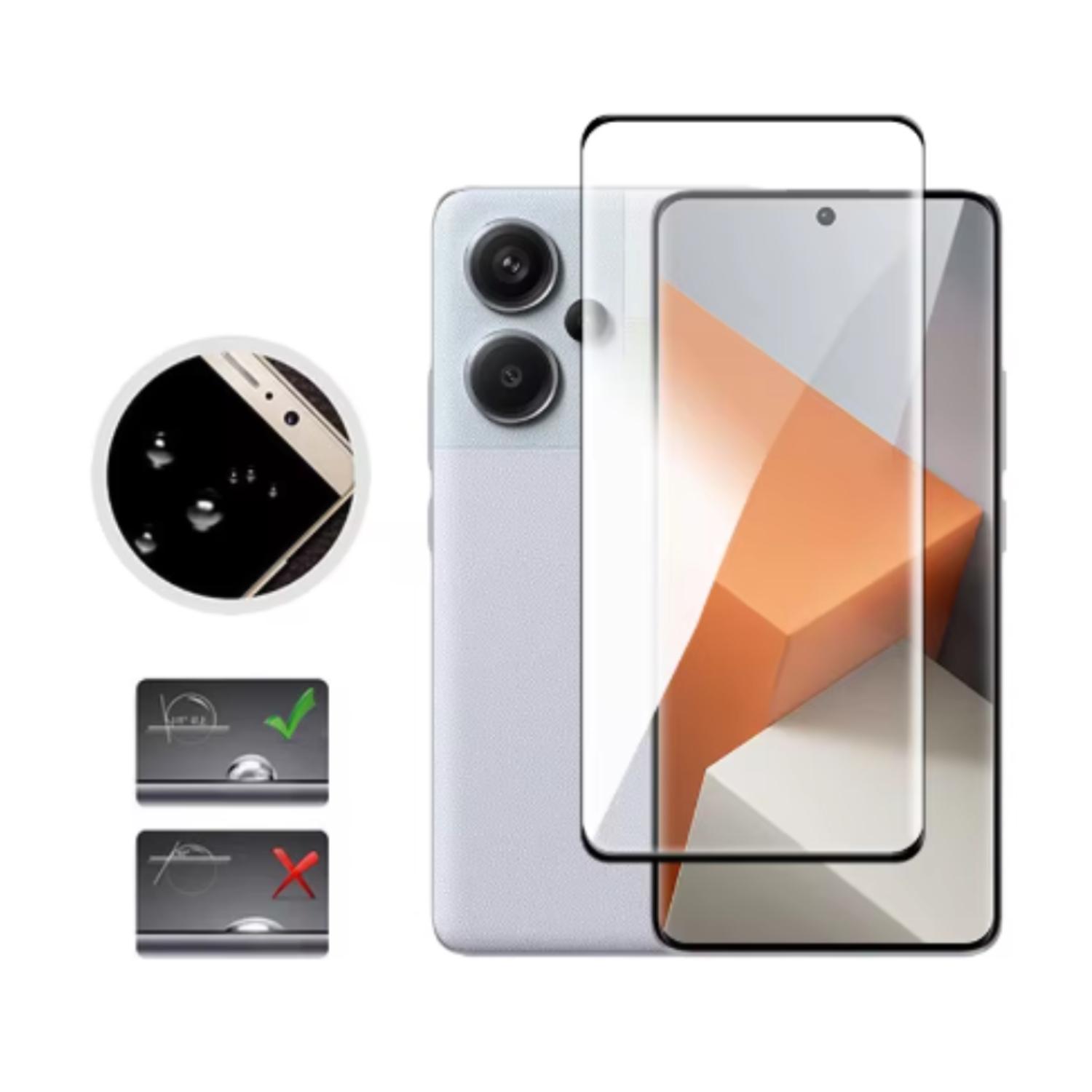 Lámina Completa Vidrio Curvo Para Xiaomi Redmi Note 13 Pro+-3
