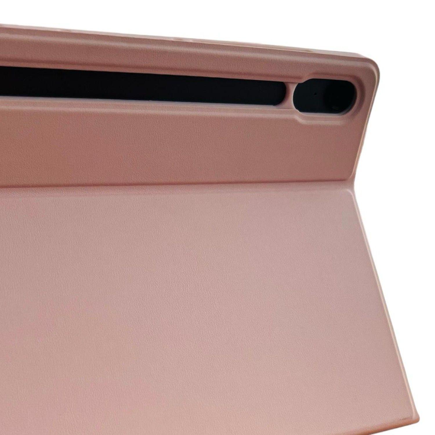 Funda Con Teclado Rosado Para Samsung S10 Fe 10.9 Español-3