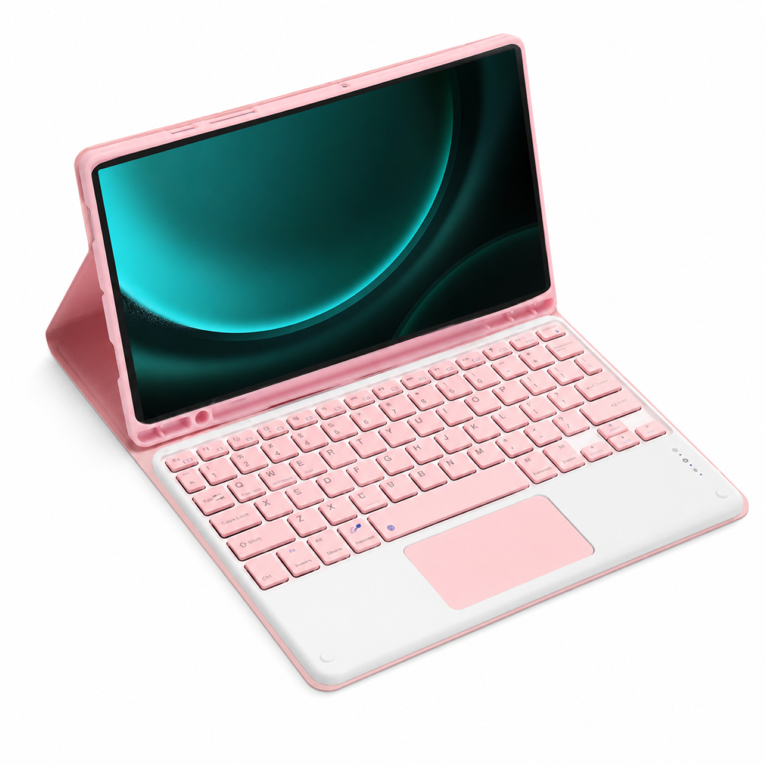 Funda Con Teclado Rosado Compatible Con Samsung S10 Fe 10.9 Español-0