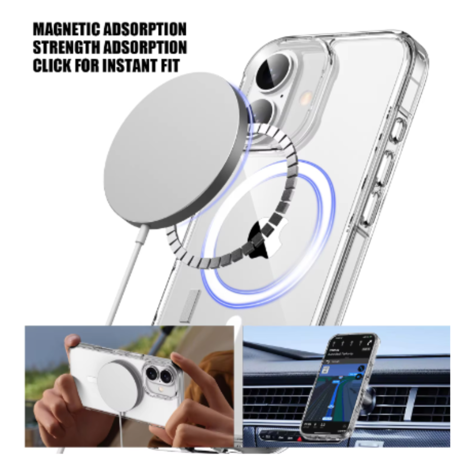 Carcasa Para iPhone 16 Transparente MagSafe-3