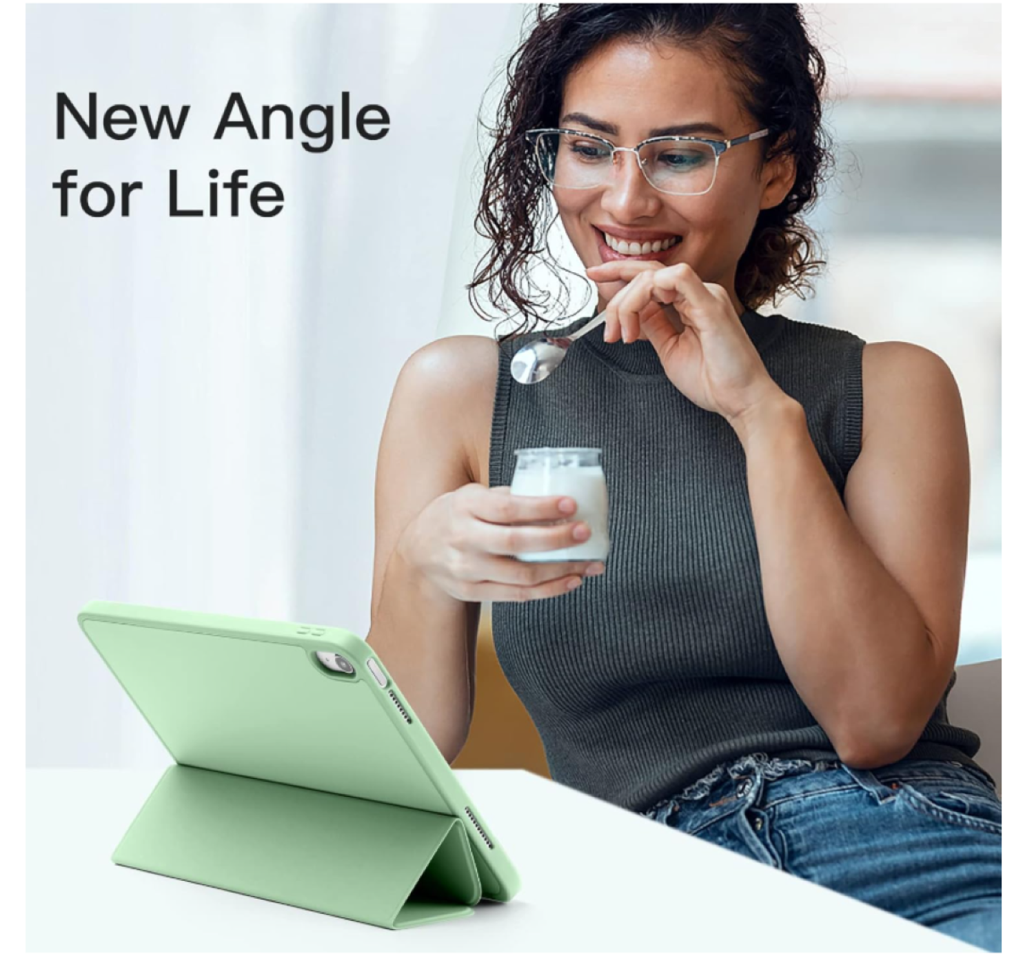 Carcasa Smart Cover Ranura Para iPad 10ma 10.9 Verde-5