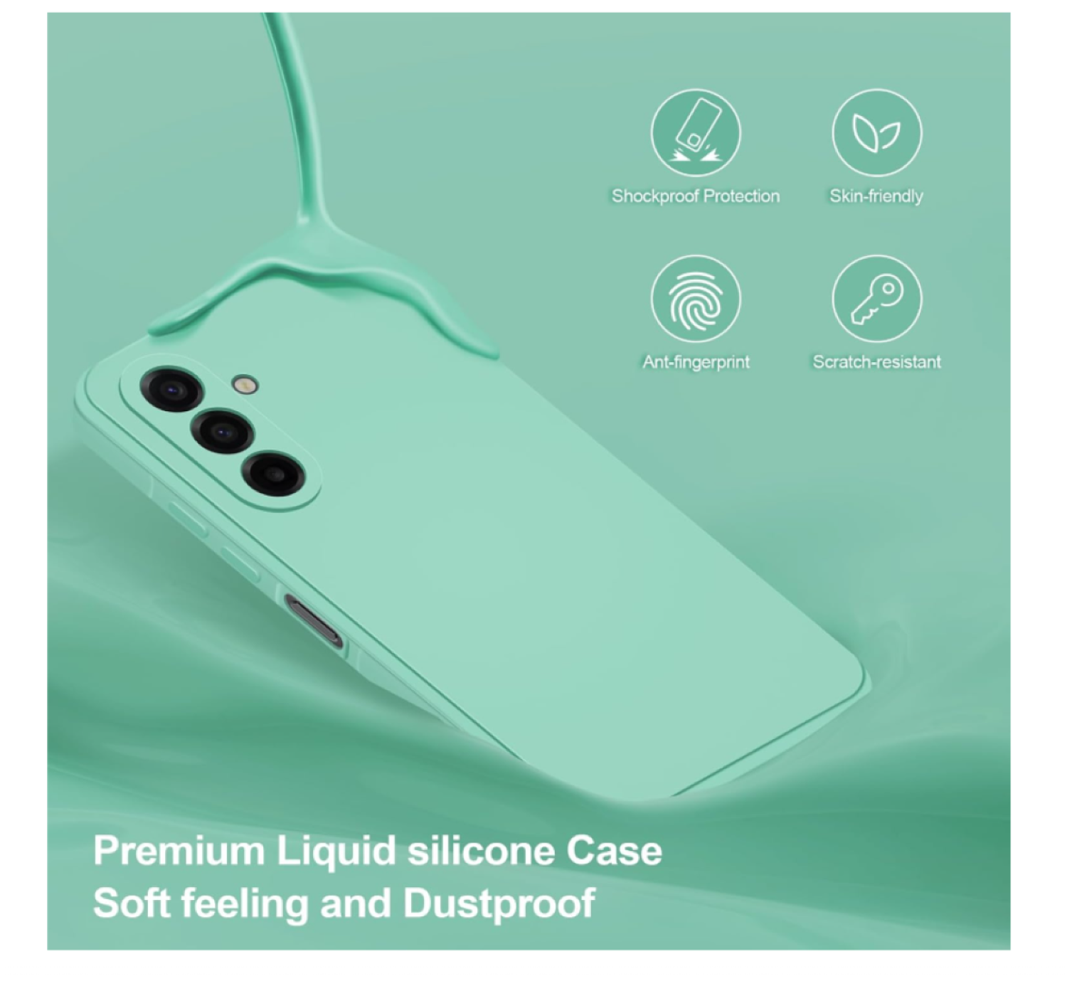 Carcasa Funda Para Samsung A17 5g Silicona Turquesa-3