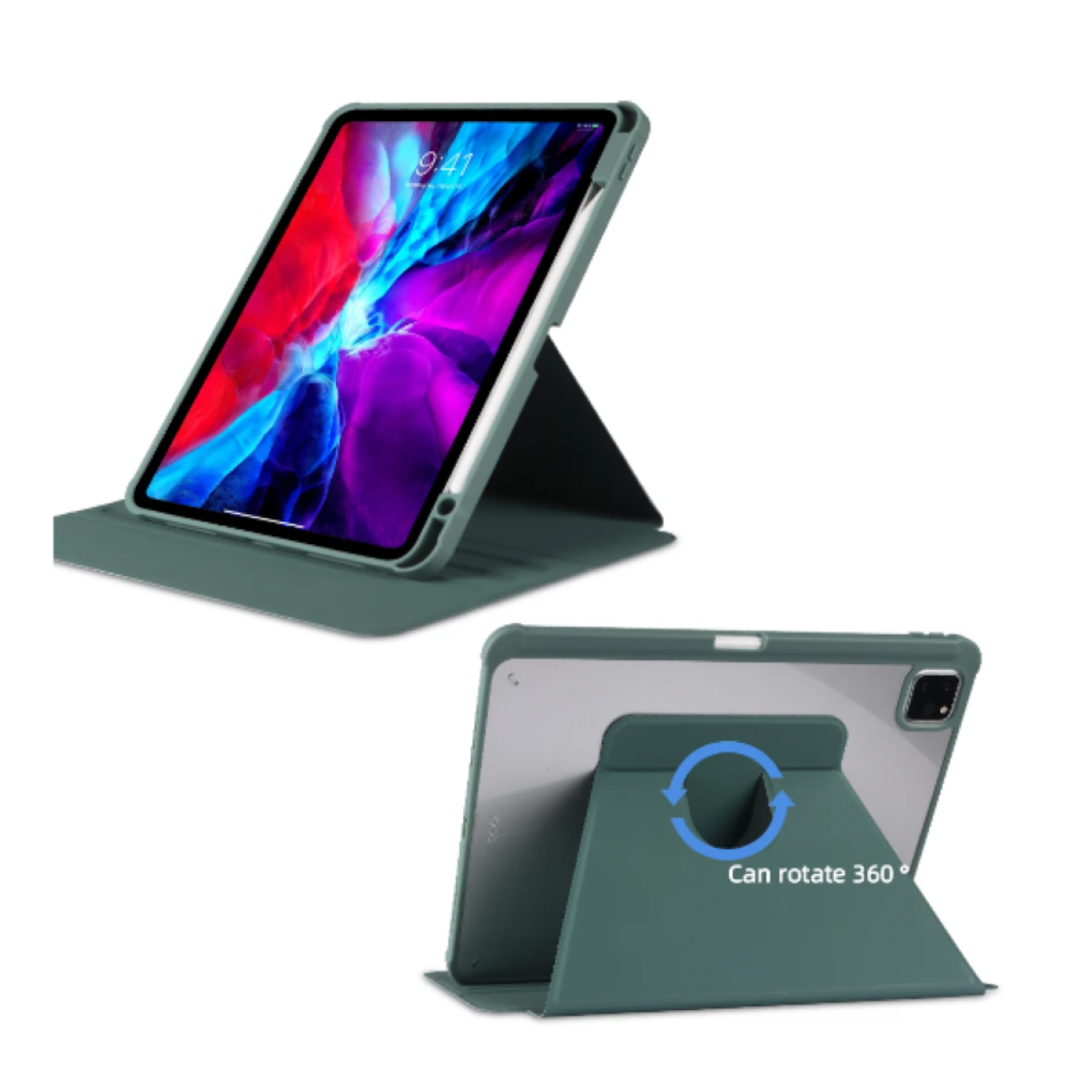 Carcasa Smart Cover Clear 360 Para iPad Pro 12.9 2020-24 Verde-2