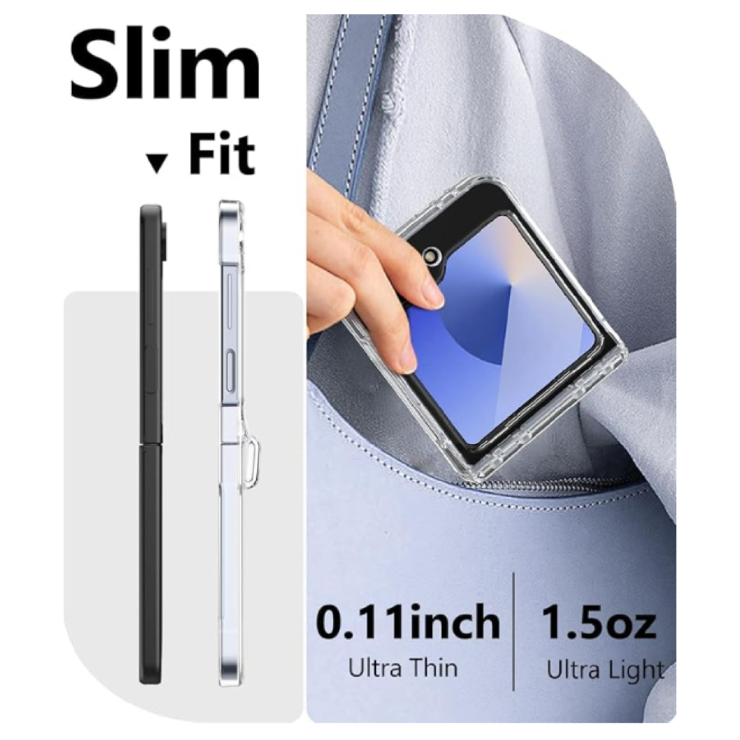 Carcasa Para Samsung Z Flip 7 FE Transparente Con Bisagra-2