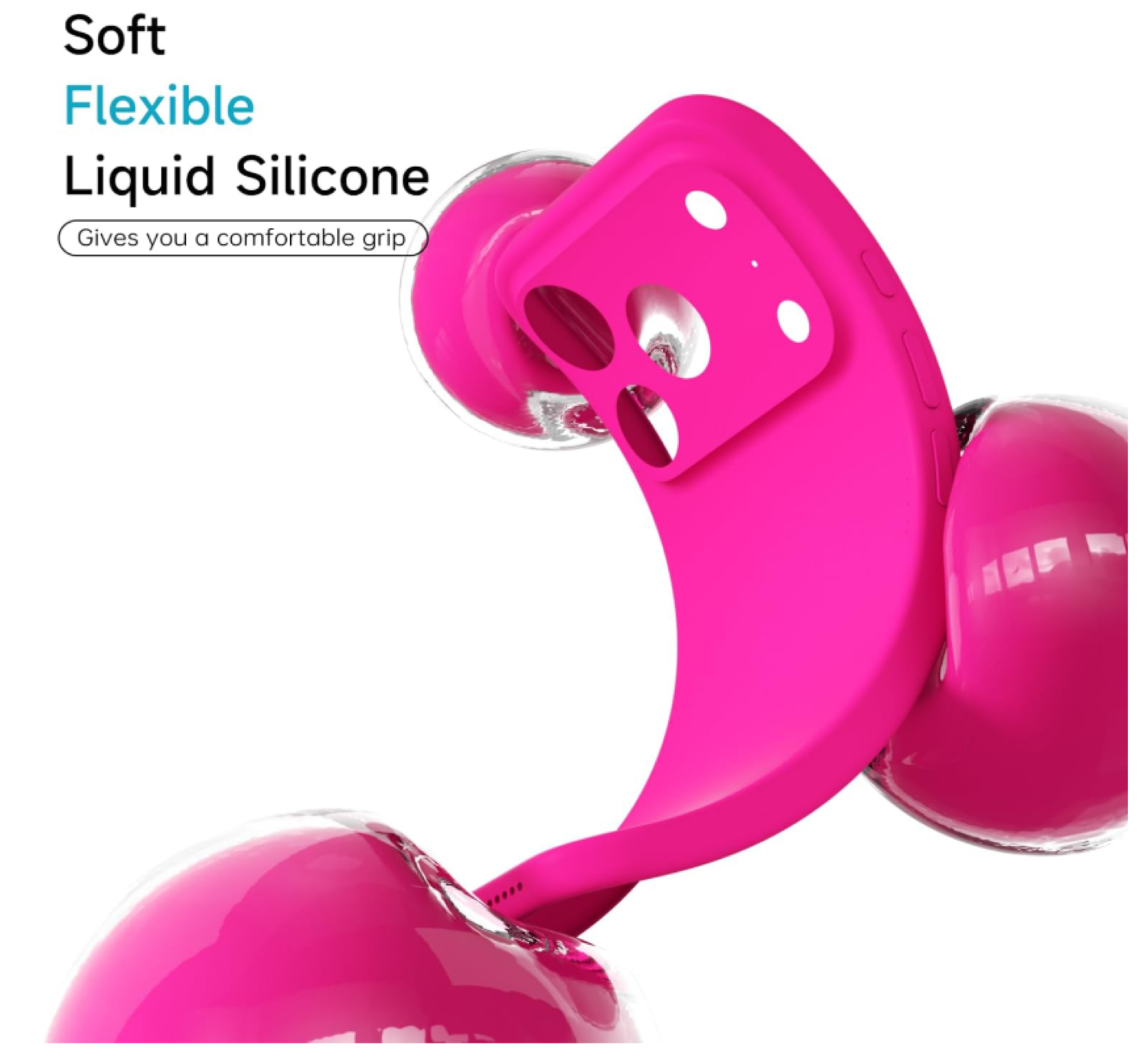 Carcasa Funda Para iPhone 17 Pro Max Silicona Fucsia + Mica-3