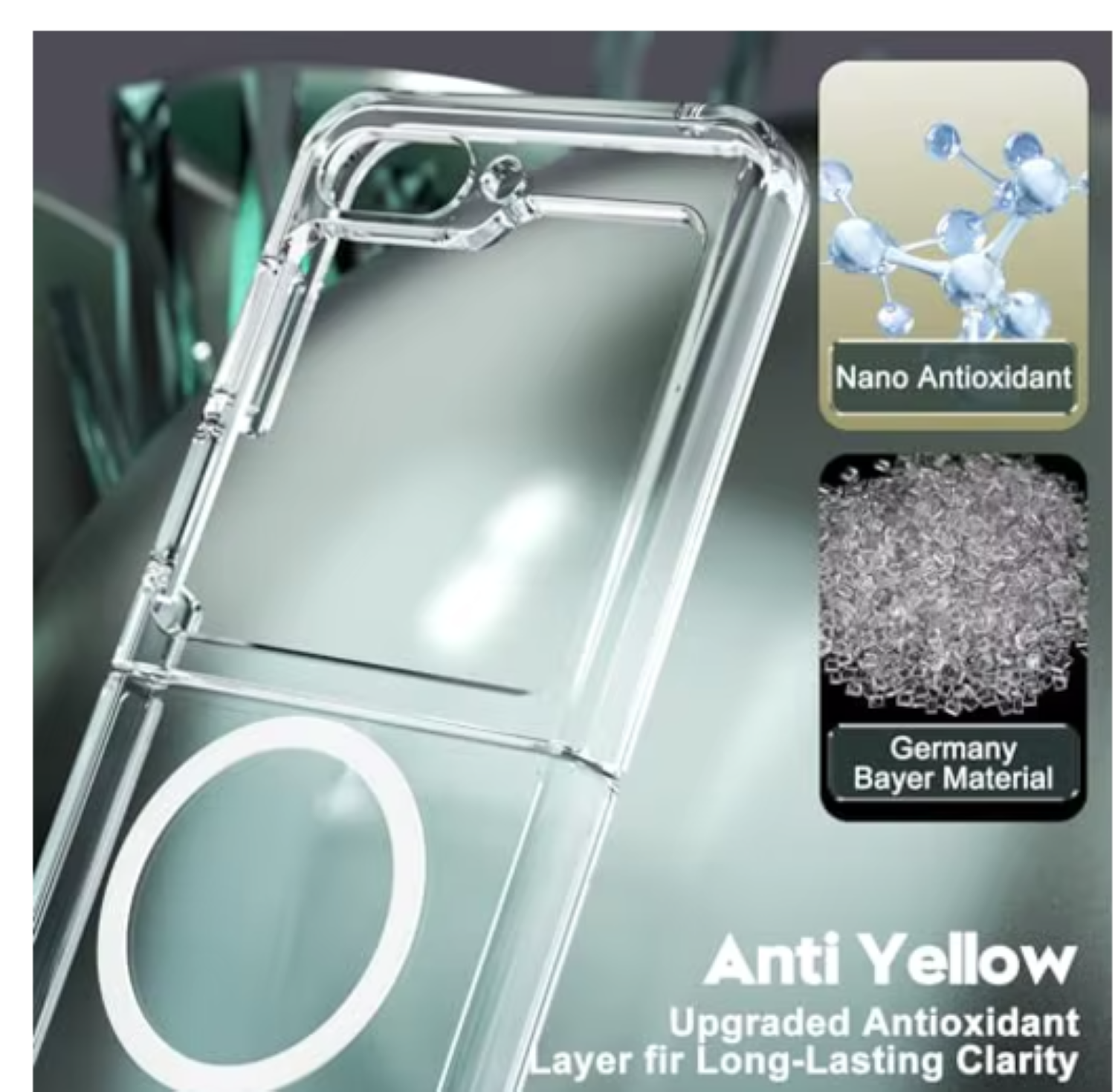 Carcasa Para Samsung Z Flip 7 Fe Transparente MagSafe-2