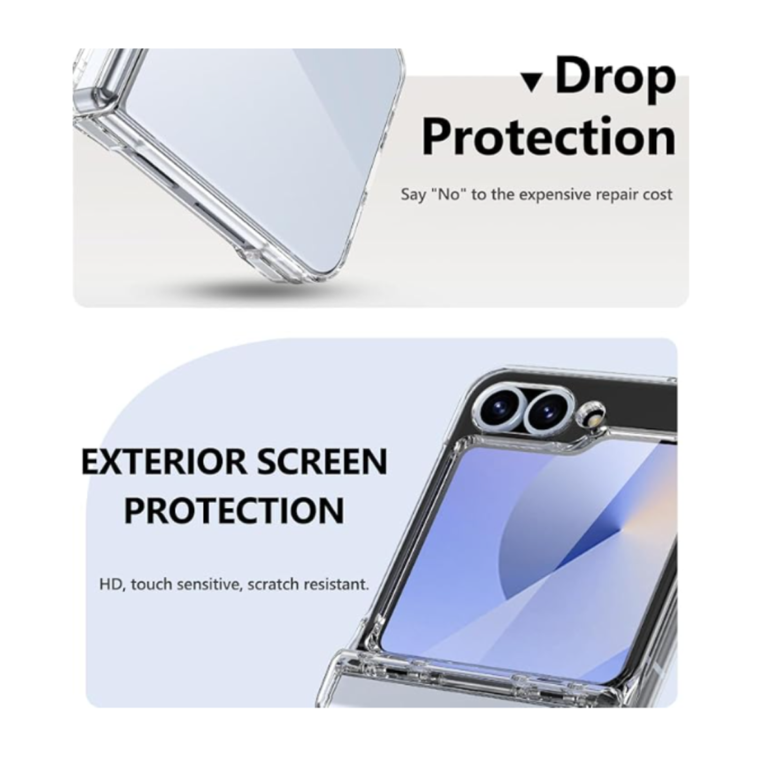Carcasa Para Samsung Z Flip 6 Transparente Con Bisagra-1
