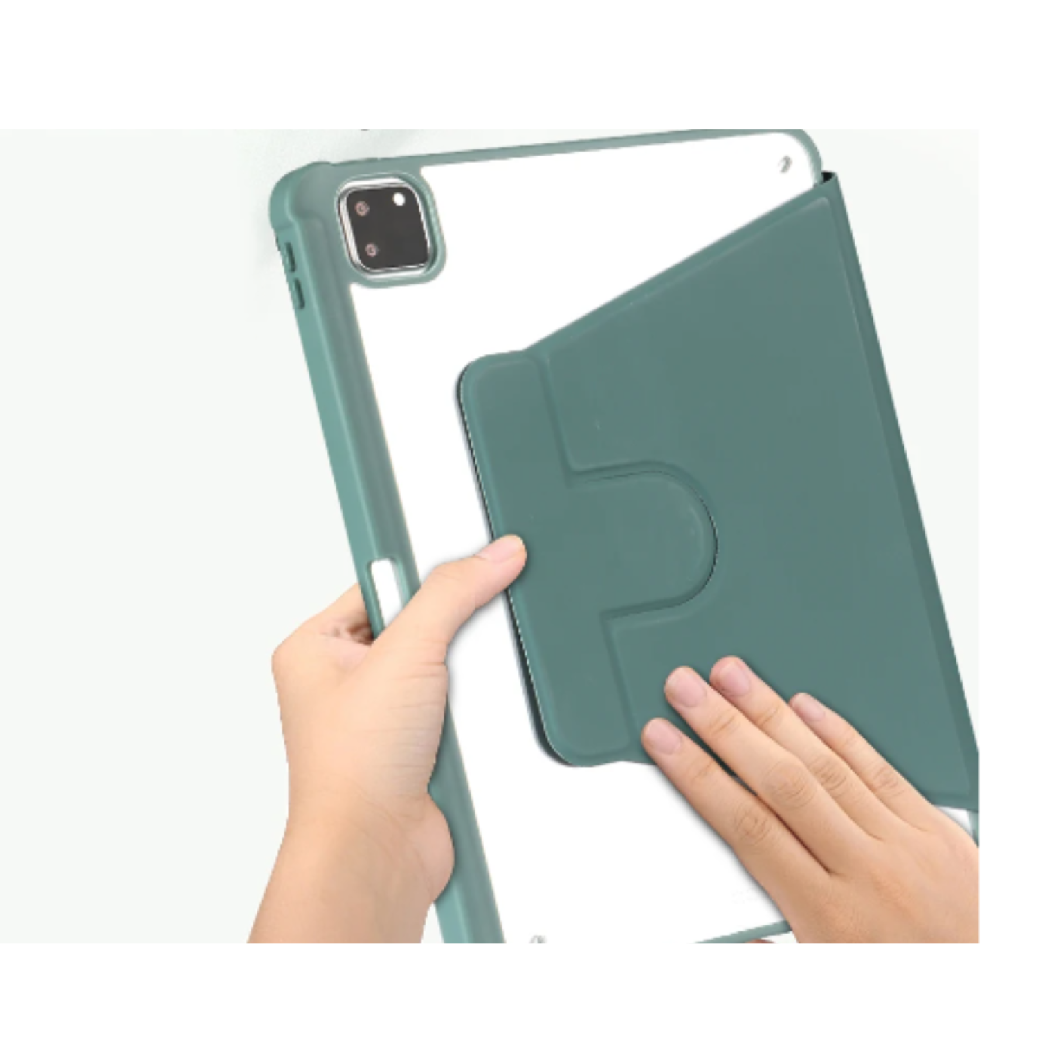 Carcasa Smart Cover Clear 360 Para iPad Pro 11 M5 2025 Verde-2