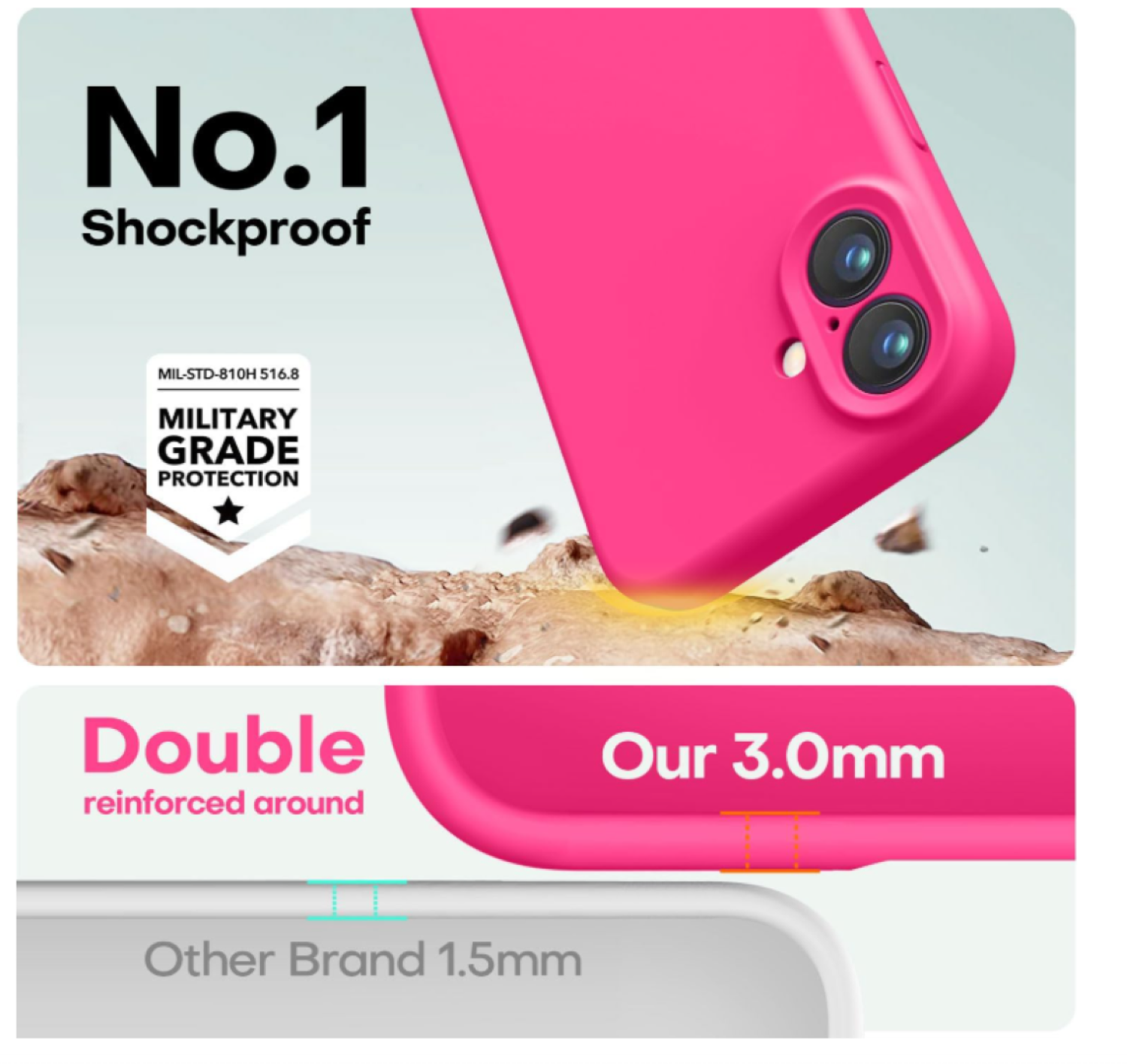 Carcasa Funda Para iPhone 17 Air Silicona Fucsia + Mica-4