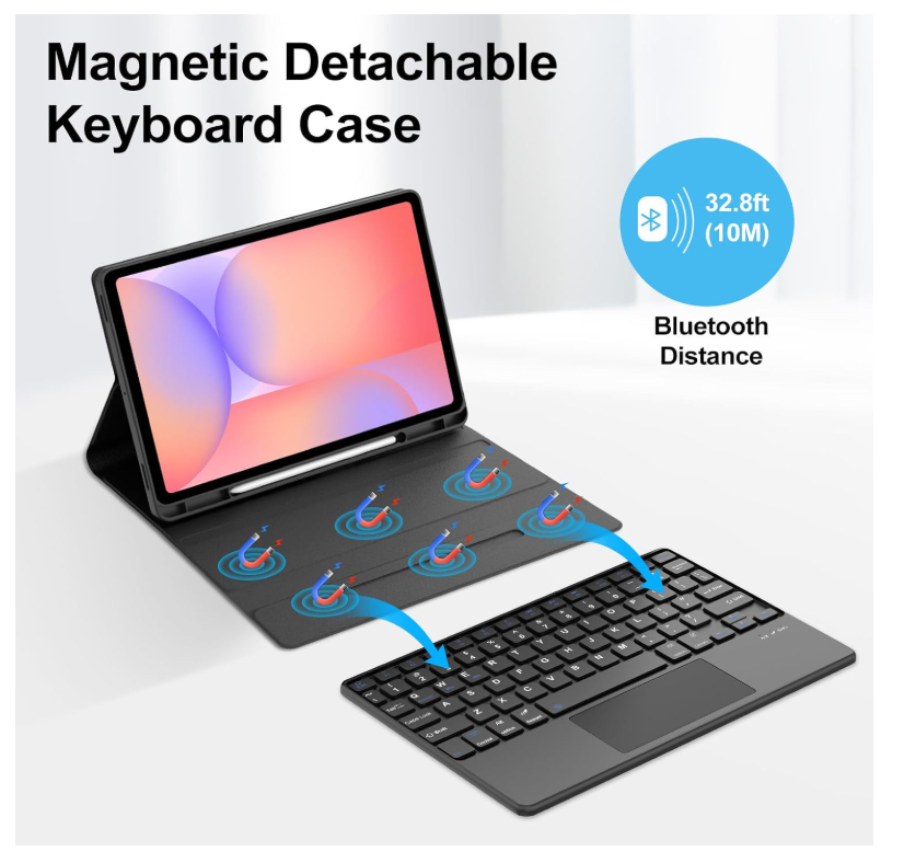 Funda Con Teclado Negro Para iPad Air 6 11 M2 2024 Español-2