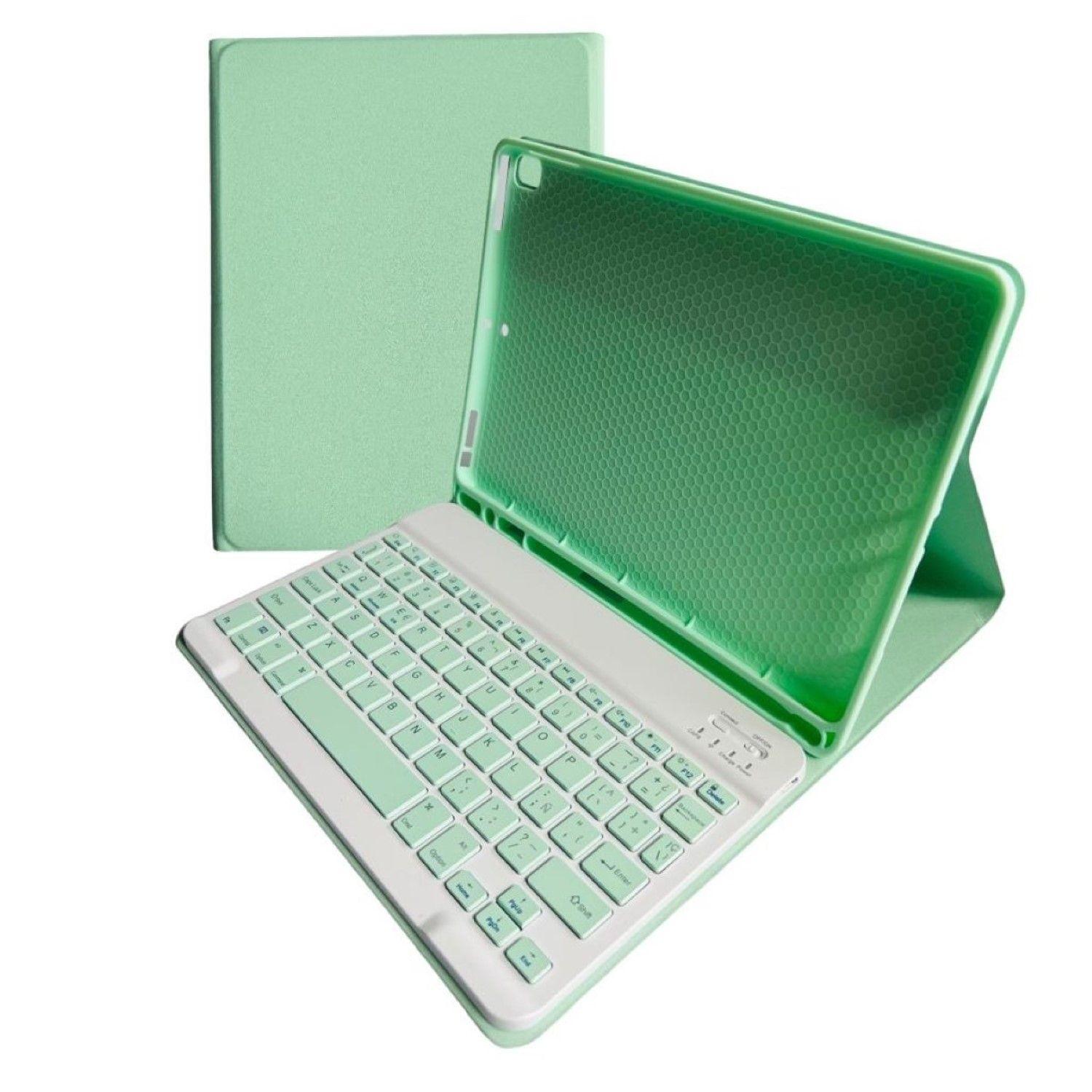Funda Con Teclado Verde Para iPad 7ma/8va/9na 10.2 Español-2