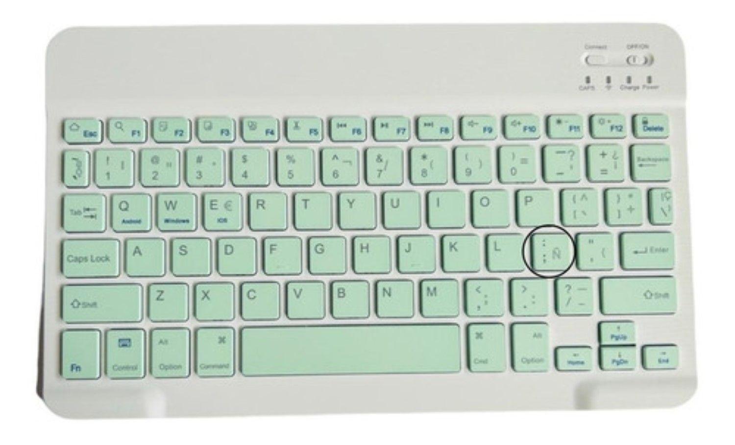 Funda Con Teclado Verde Para iPad 7ma/8va/9na 10.2 Español-5