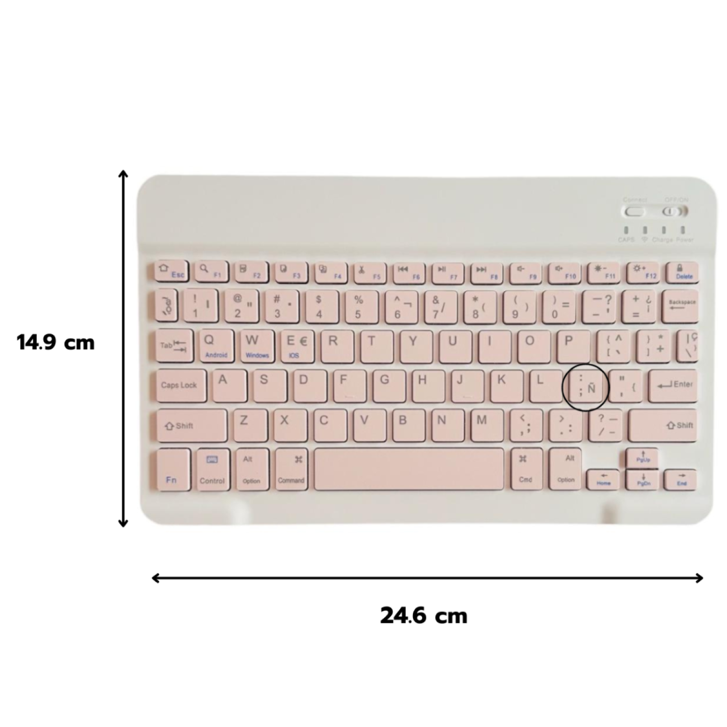 Funda Con Teclado Rosado Para Samsung A11+ Plus 11 Español-6