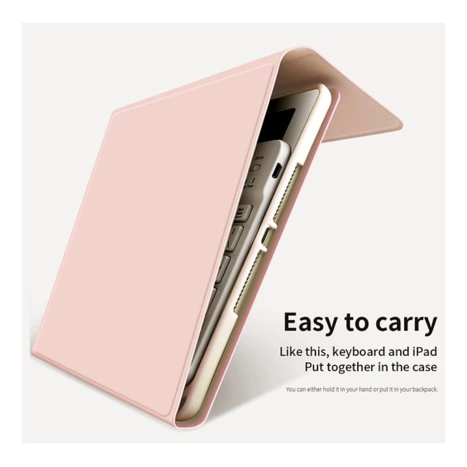 Funda Con Teclado Rosado Para Samsung S6 Lite 10.4 Español-4