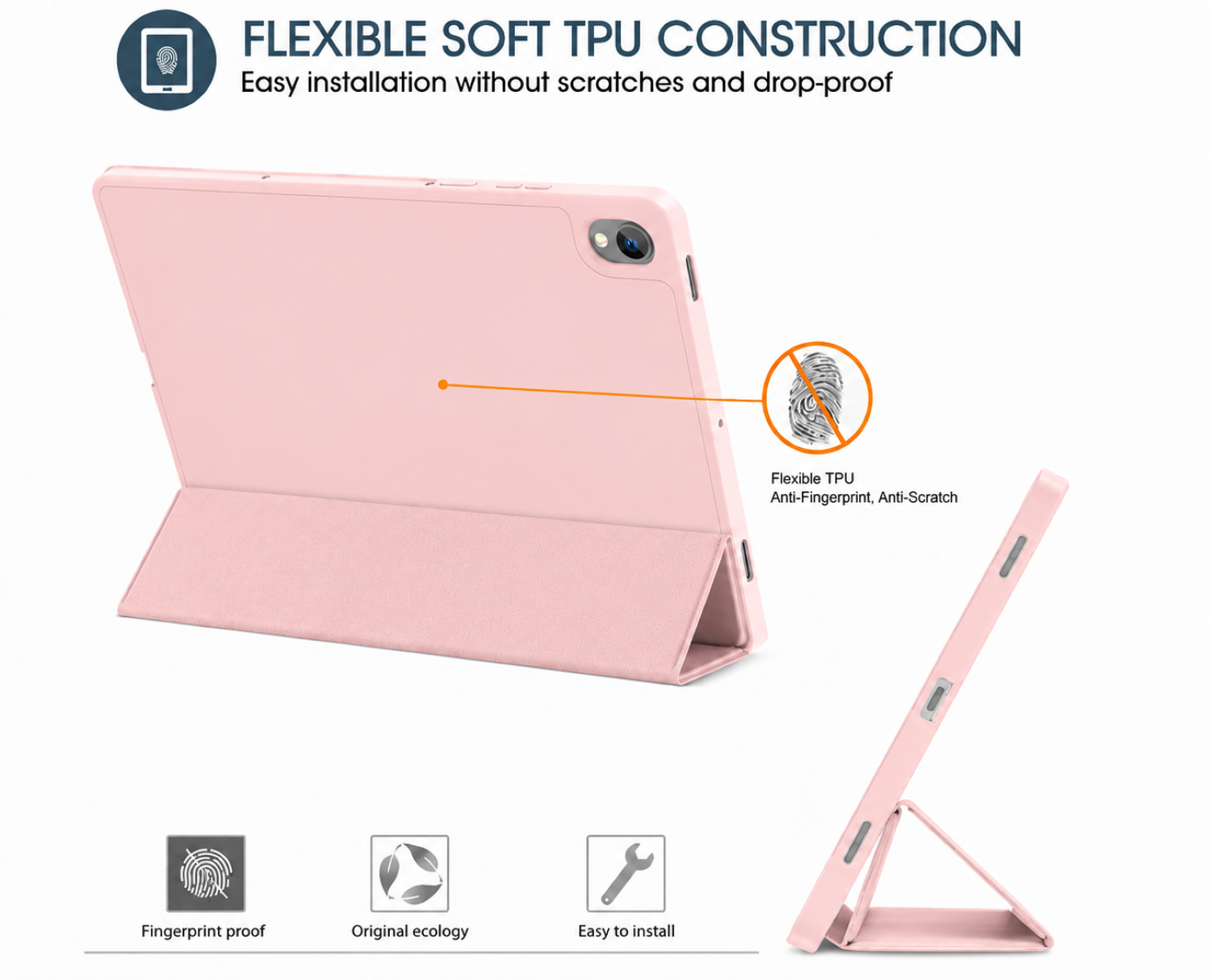Carcasa Smart Cover Ranura Para Tablet Samsung S11 11 Rosado-2