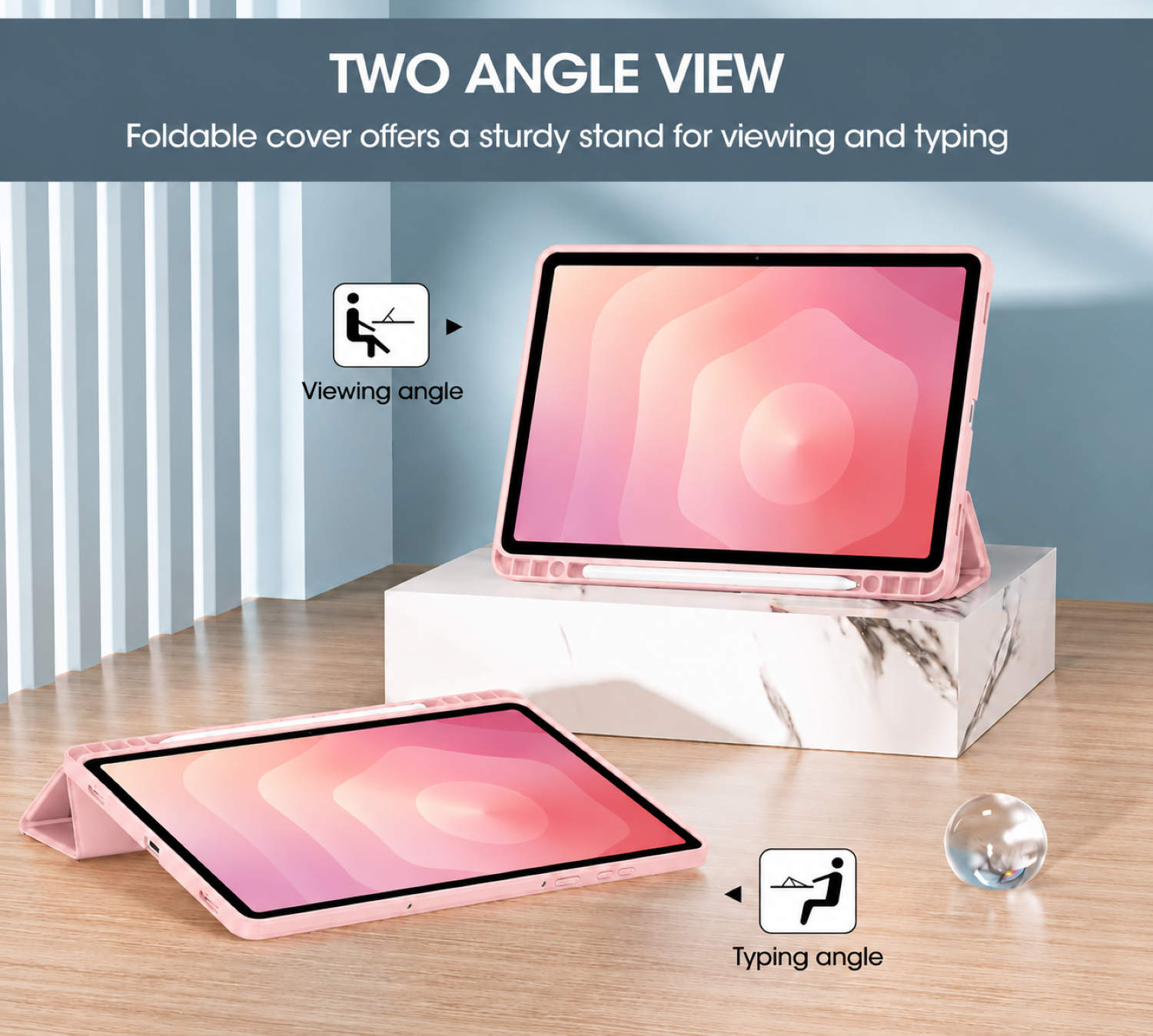 Carcasa Smart Cover Ranura Para Tablet Samsung S11 11 Rosado-4