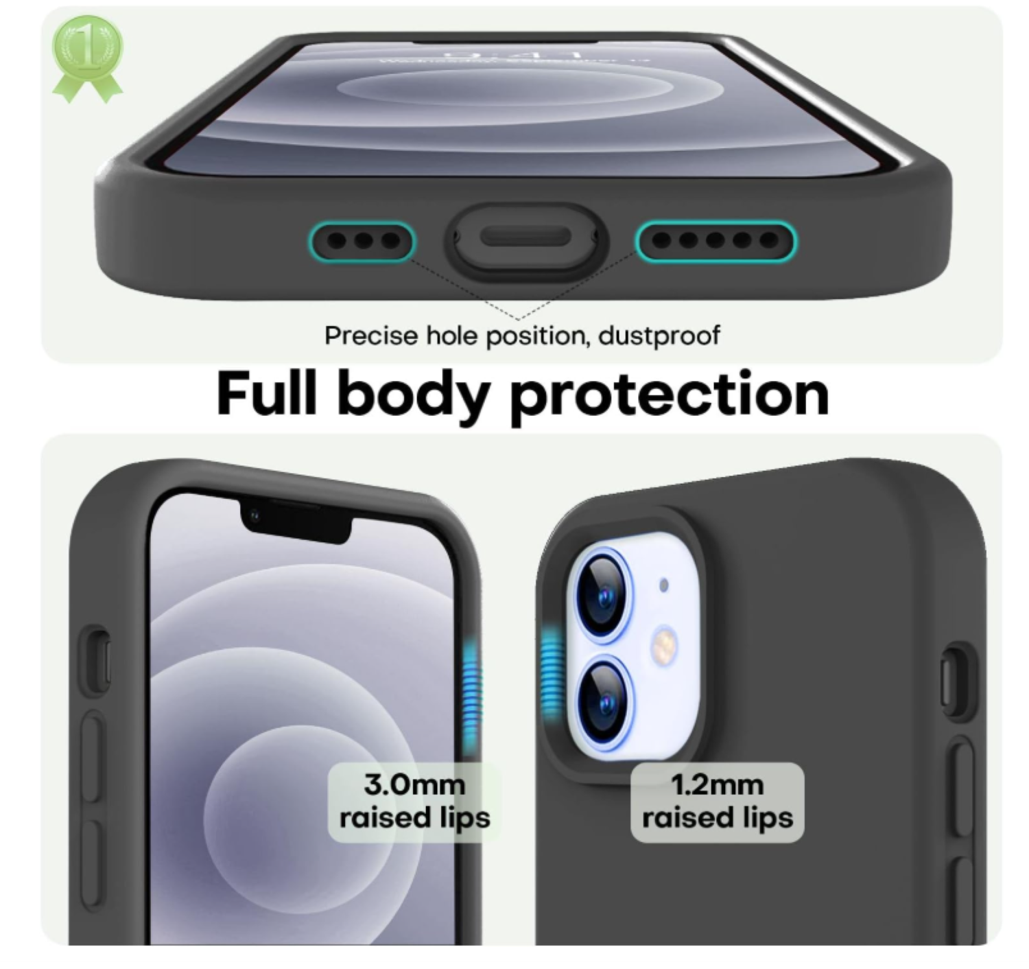 Carcasa Funda Para iPhone 17 Silicona Negro + Mica-3