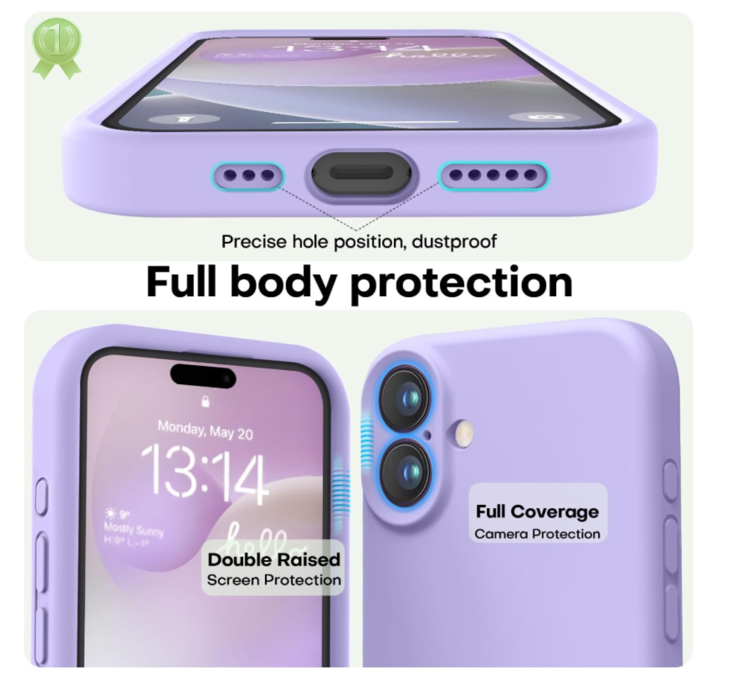 Carcasa Funda Para iPhone 17 Pro Silicona Violeta + Mica-3