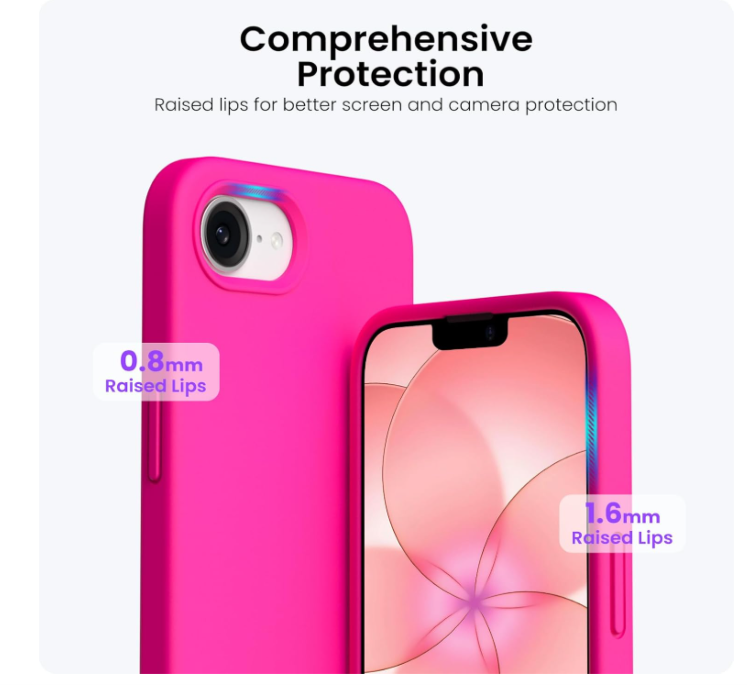Carcasa Funda Para iPhone 16e/ 17e Silicona Fucsia-3