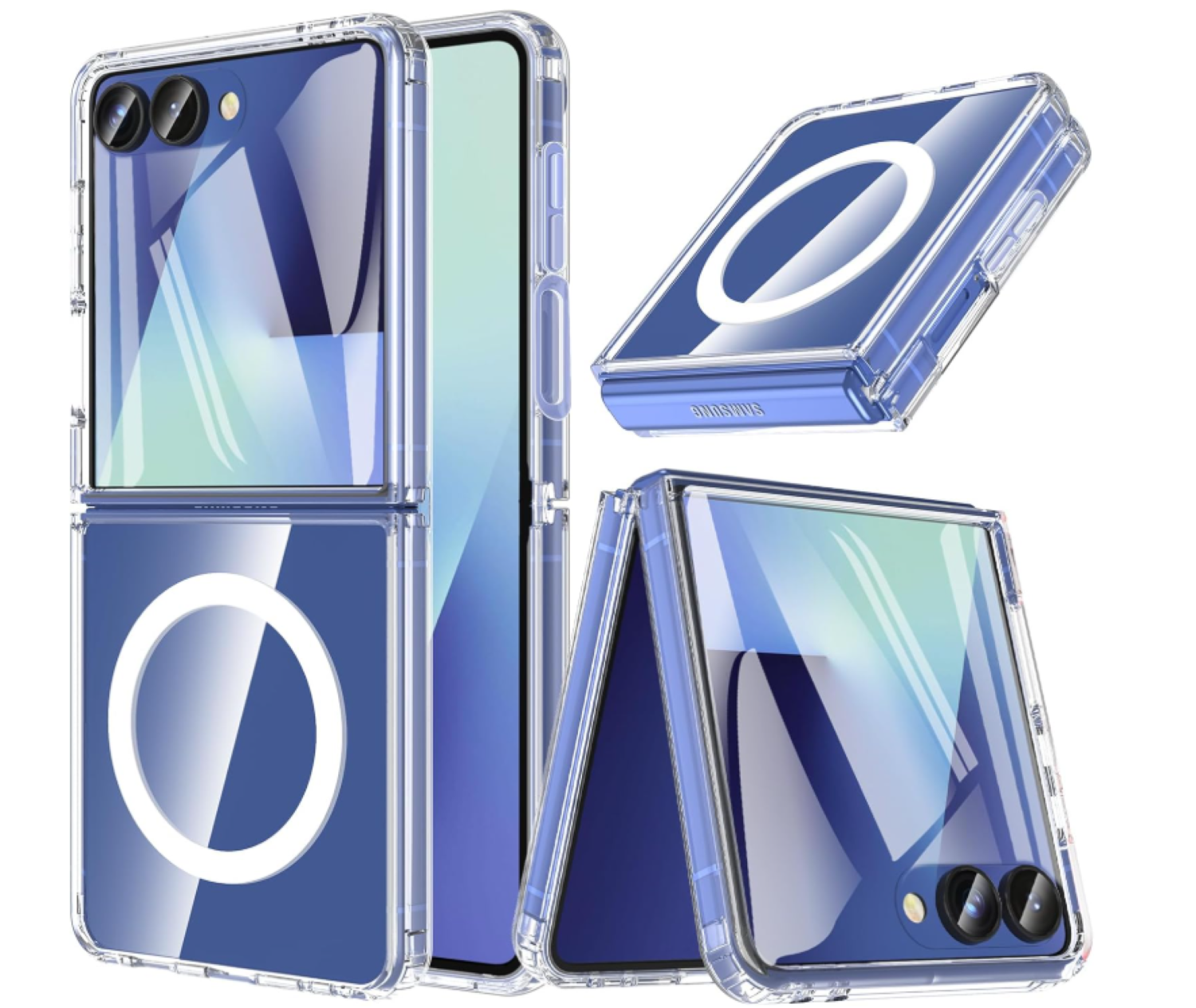 Carcasa Para Samsung Z Flip 7 Transparente MagSafe-3