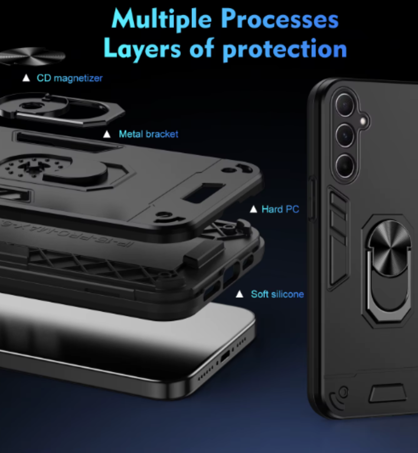 Carcasa Para Samsung A06 5g Anti Golpes Anillo Negro-5
