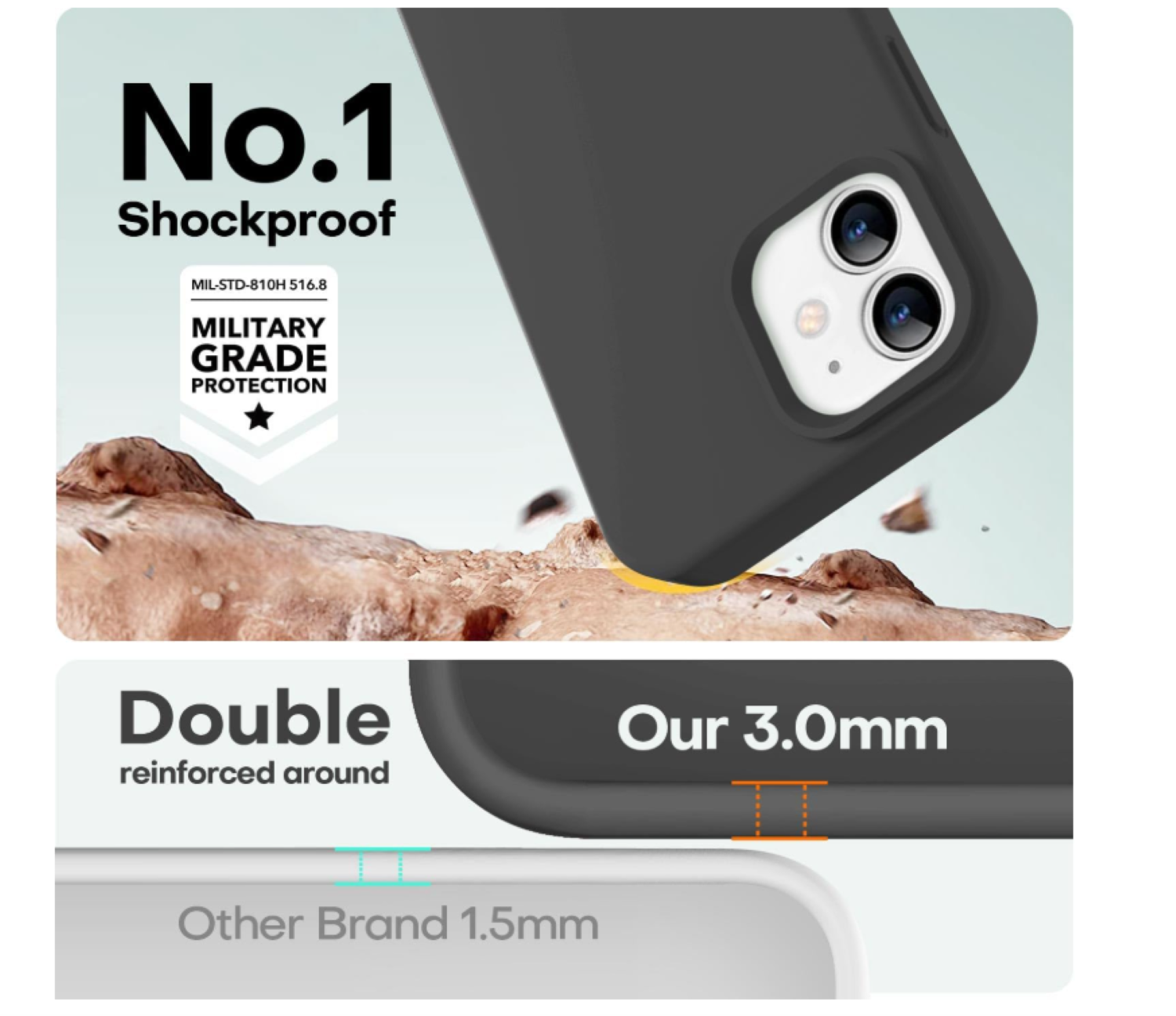 Carcasa Funda Para iPhone 17 Silicona Negro-2
