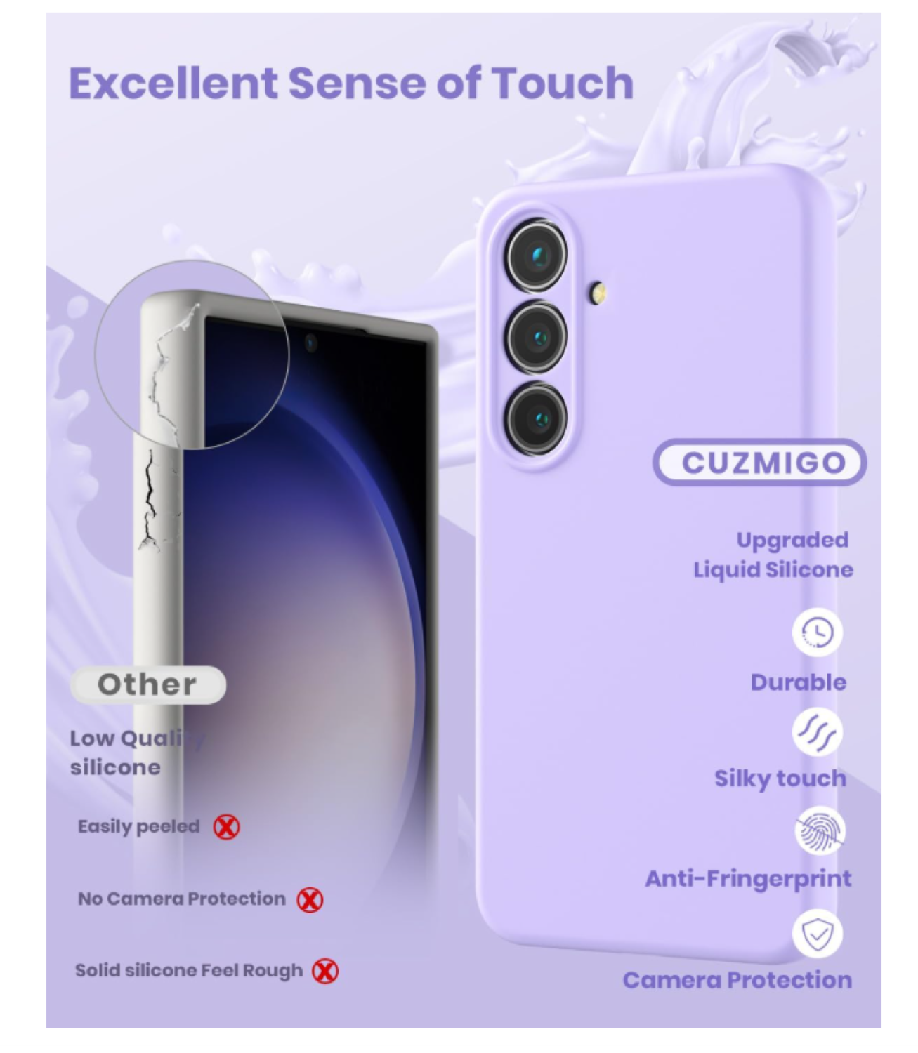 Carcasa Funda Para Samsung S26 Silicona Lila-2