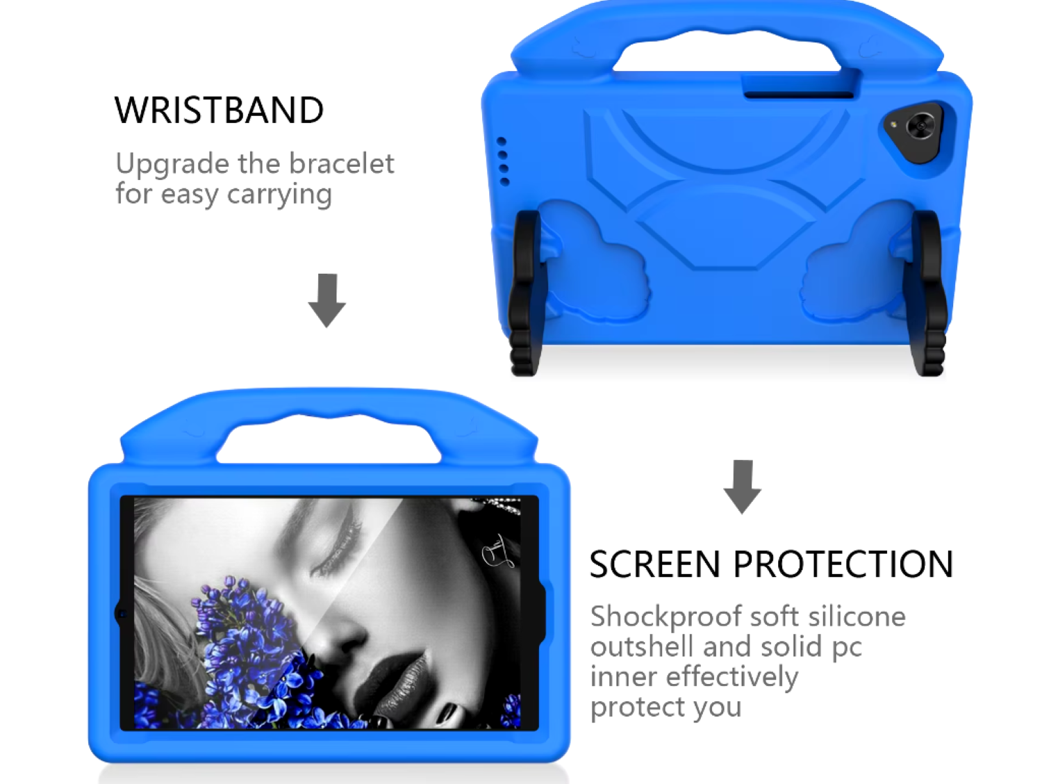 Carcasa Niños Anti-golpes Para Tablet Lenovo M8 8505f 8.0 Azul-1