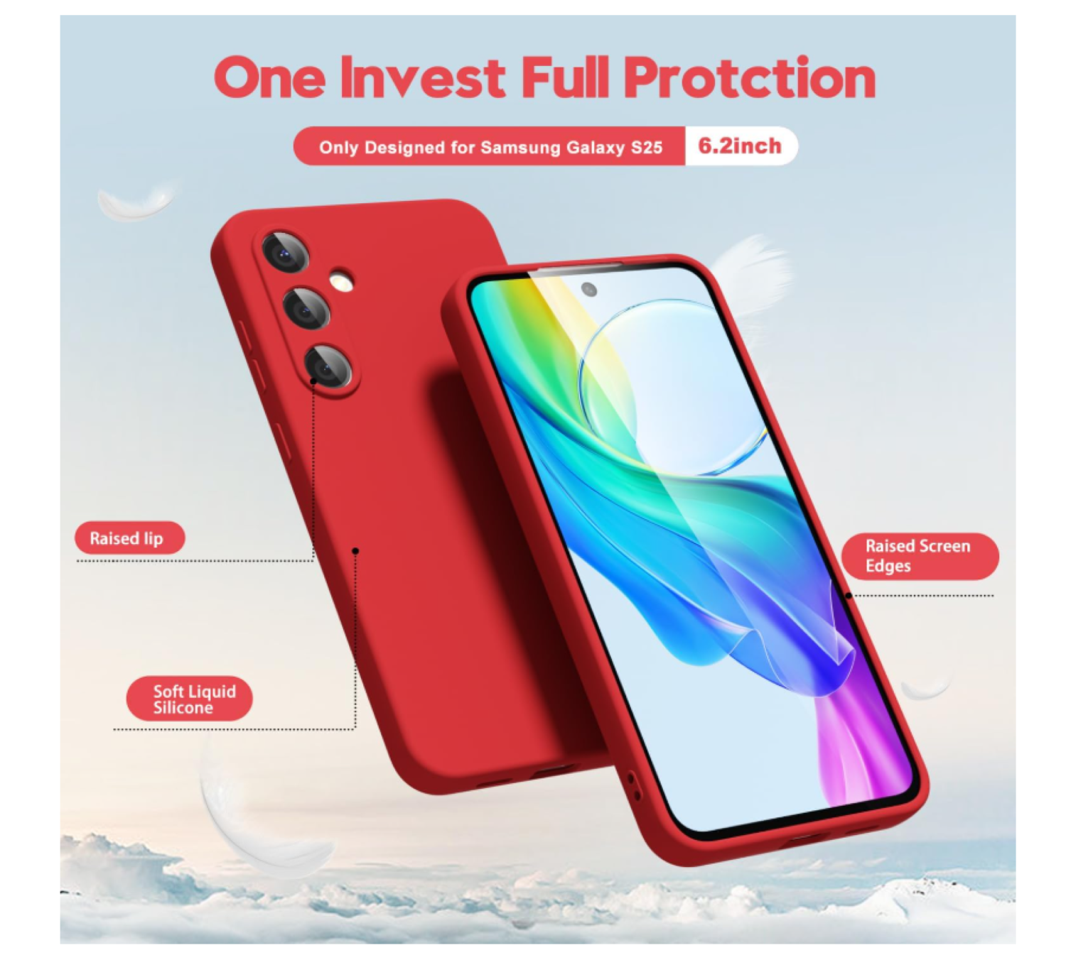 Carcasa Funda Para Samsung S26 Silicona Rojo-3