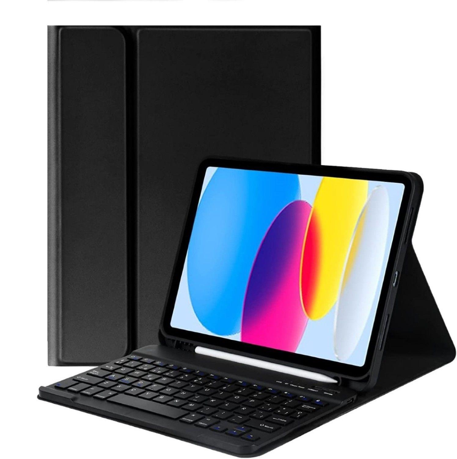 Funda Con Teclado Negro Compatible Con Samsung A11+ Plus 11 Español-0
