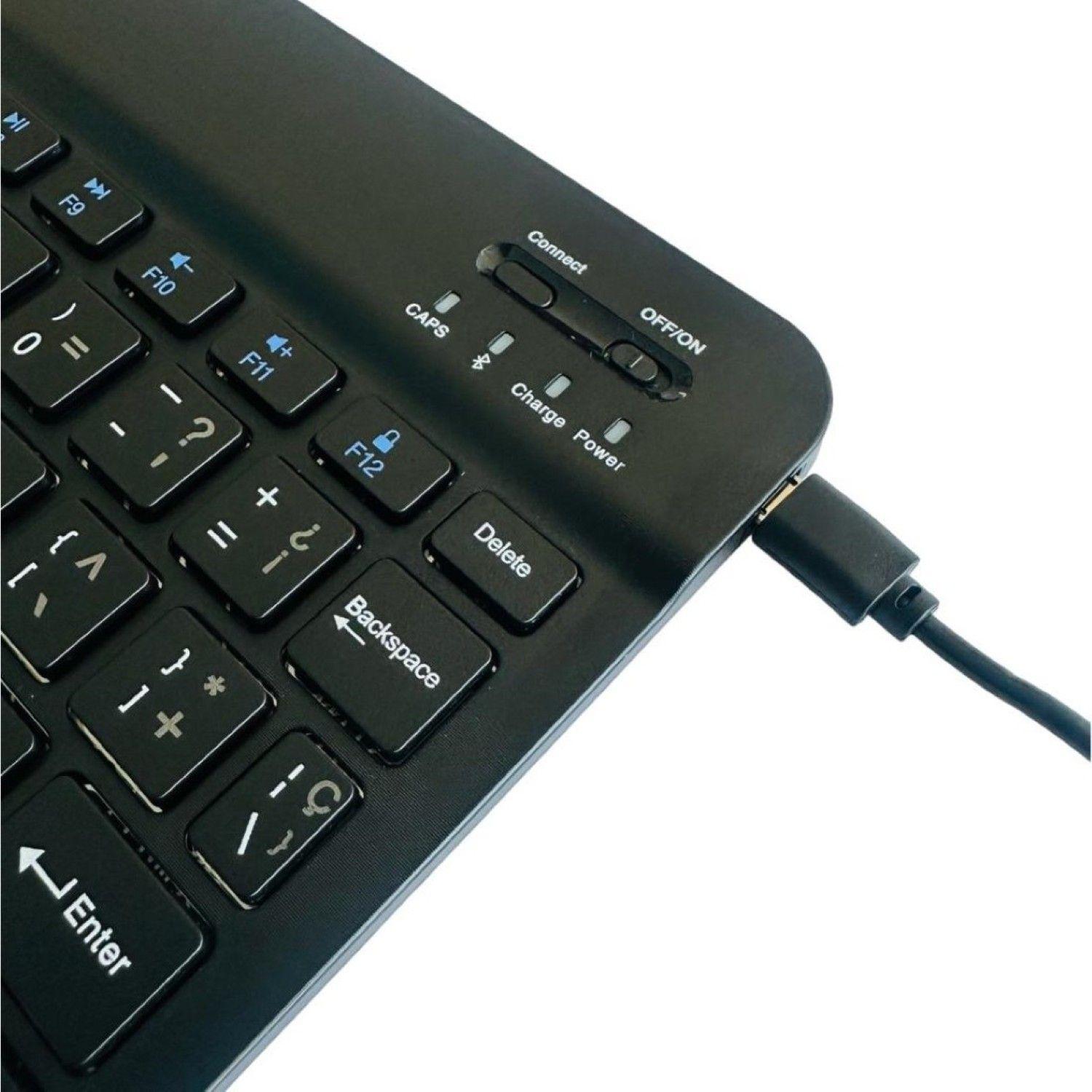 Funda Con Teclado Negro Compatible Con Samsung A11+ Plus 11 Español-4