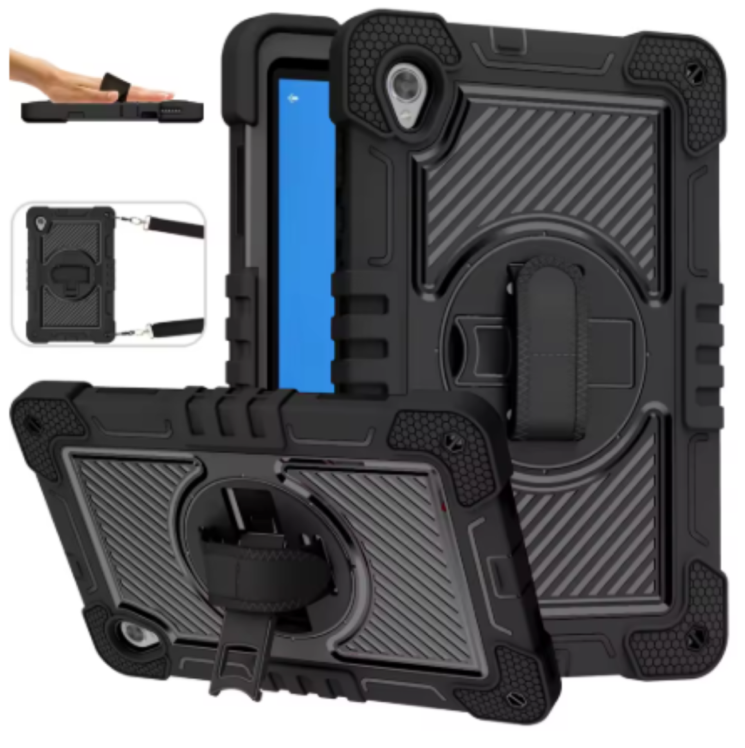 Funda Carcasa Antigolpes 360 Compatible Con iPad Air 11 M3 Con Correa-5