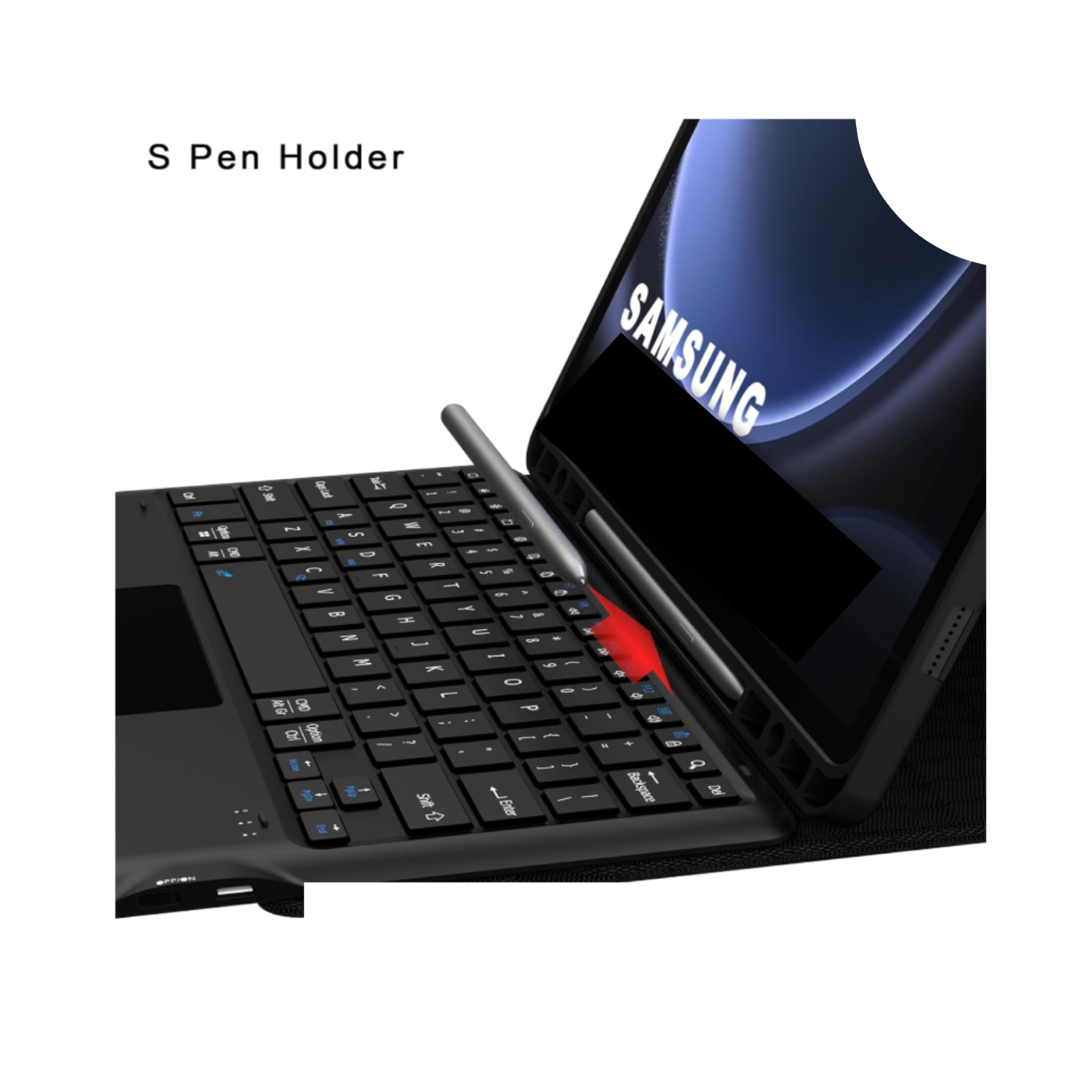 Funda Con Teclado Touchpad Negro Para Tablet S10 Lite-3