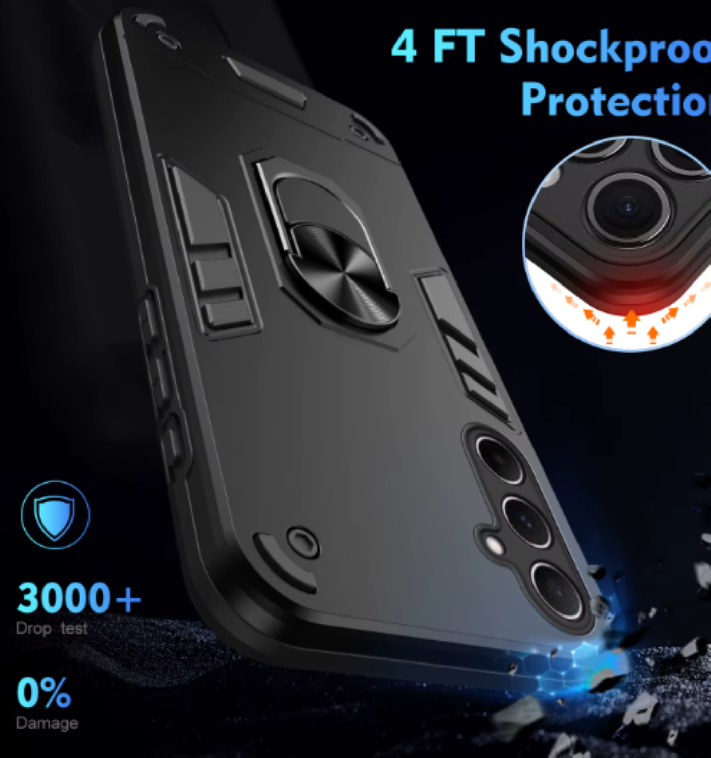 Carcasa Para Samsung A26 5g Anti Golpes Anillo Negro-3