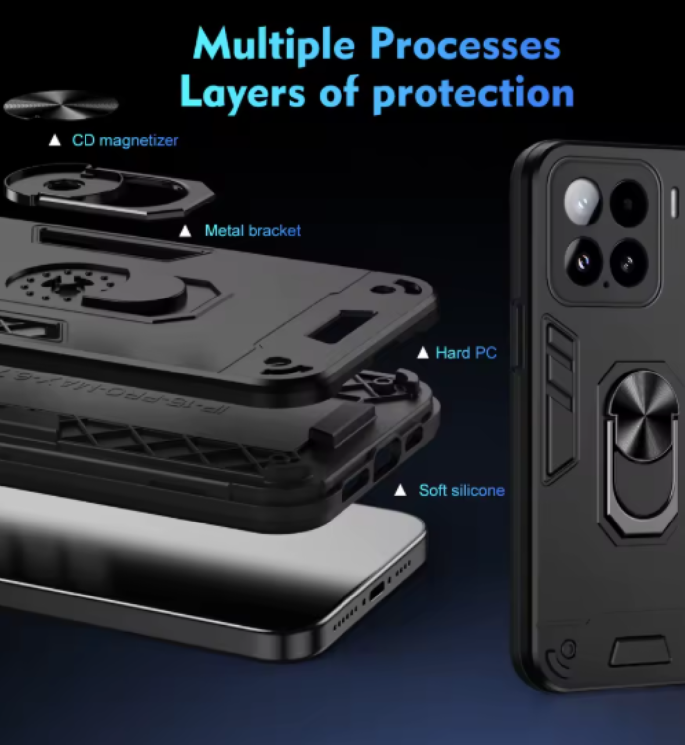 Carcasa Comparible Con Xiaomi 17T Pro 5g Anti Golpes Anillo Negro-6