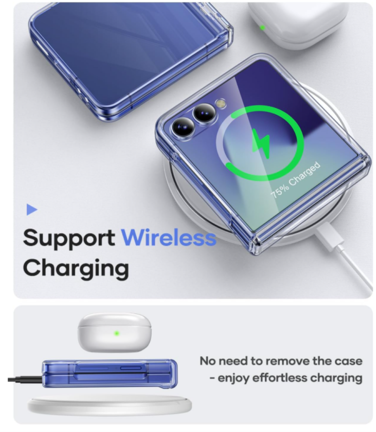 Carcasa Para Samsung Z Flip 7 Transparente Con Bisagra-5