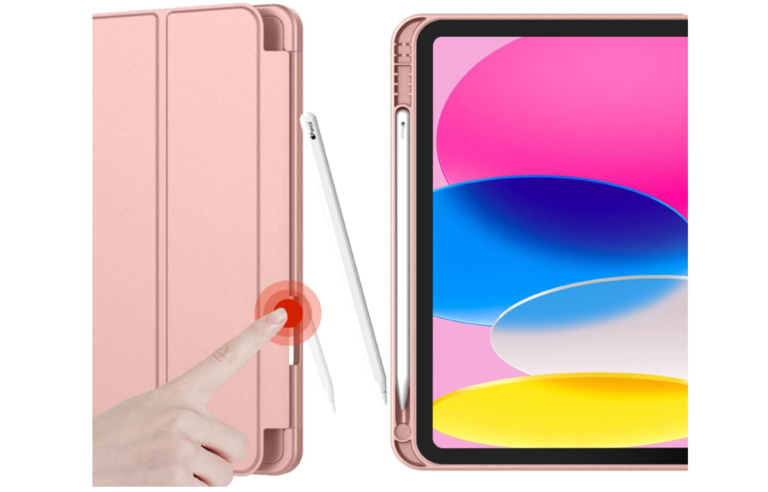 Carcasa Smart Cover Con Ranura Para iPad Air 11 M4 2026 Rosado-3