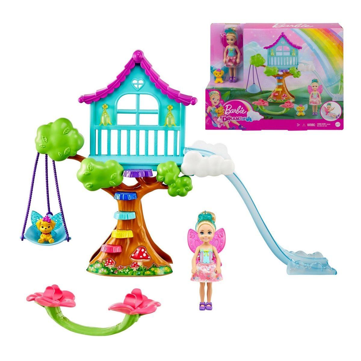 Barbie Dreamtopia Set De Juego Chelsea Mattel - Cabaña Magica En El Arbol-0