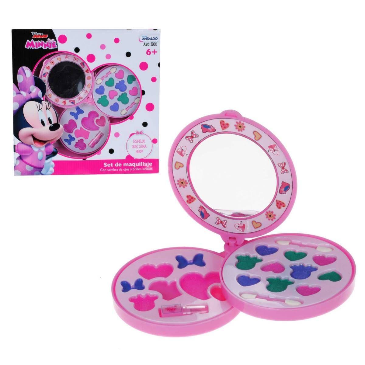 Set Circular Con Tres Pisos De Cosmeticos Y Espejo Minnie-0
