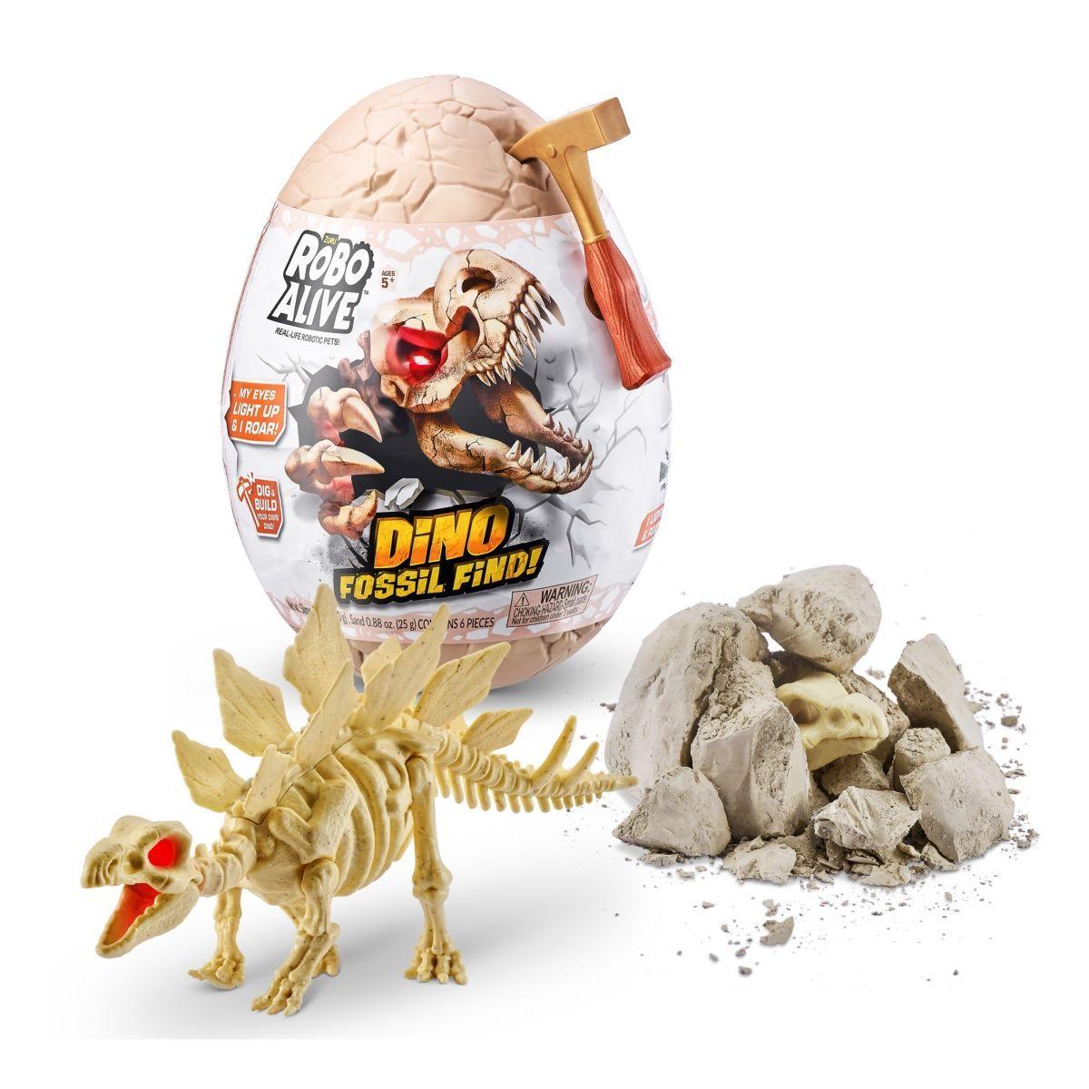 Huevo Con Esqueleto De Dinosaurio Para Excavar Y Armar Robo Alive Zuru-0
