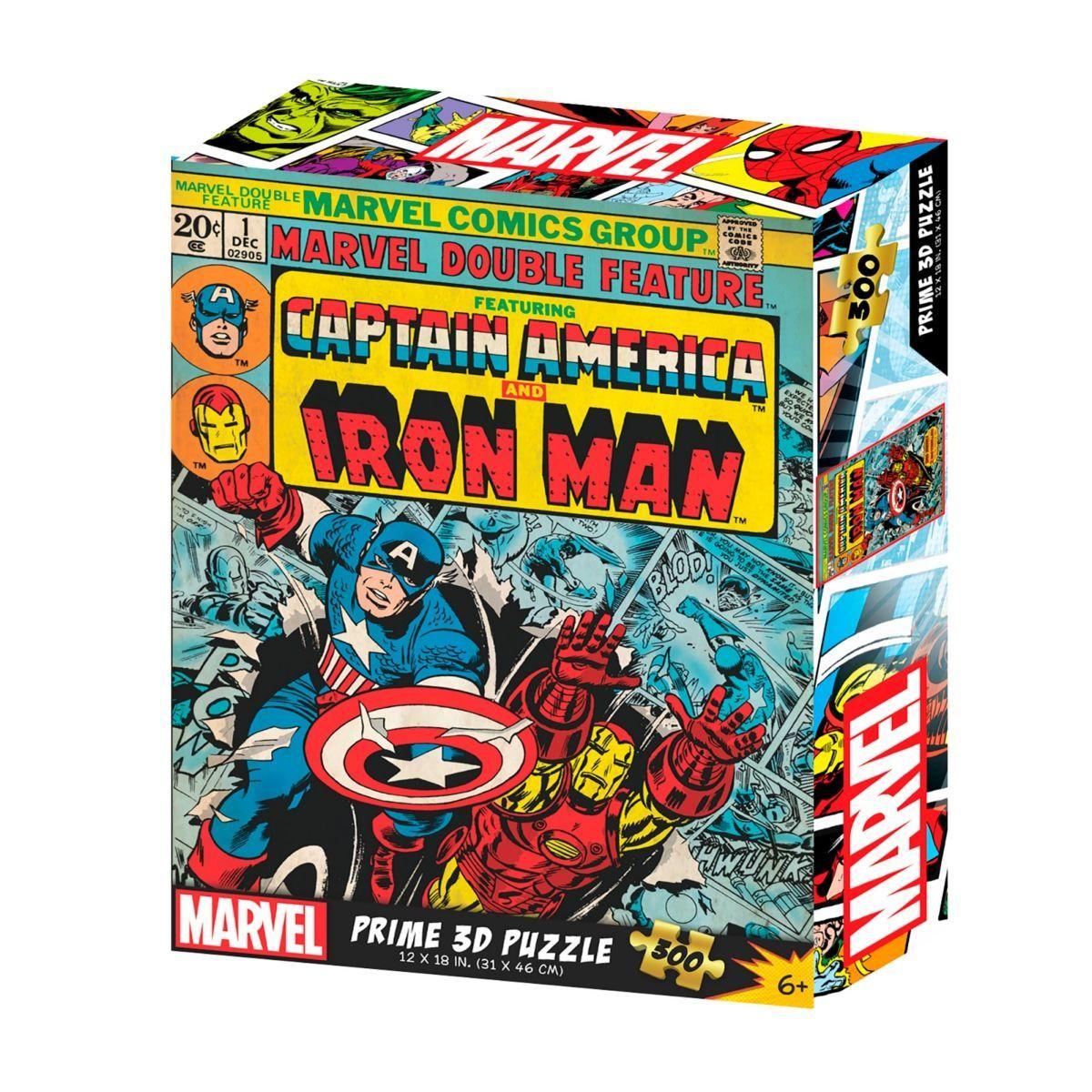 Puzzle 3D De 300 Piezas Marvel Comics Vintage - Iron Man-0
