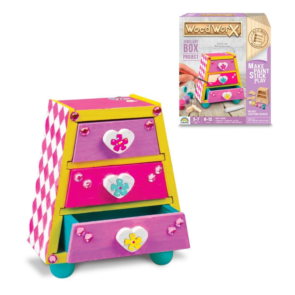 Kit Proyecto Madera Joyero Wood Worx - 3 Cajones-0