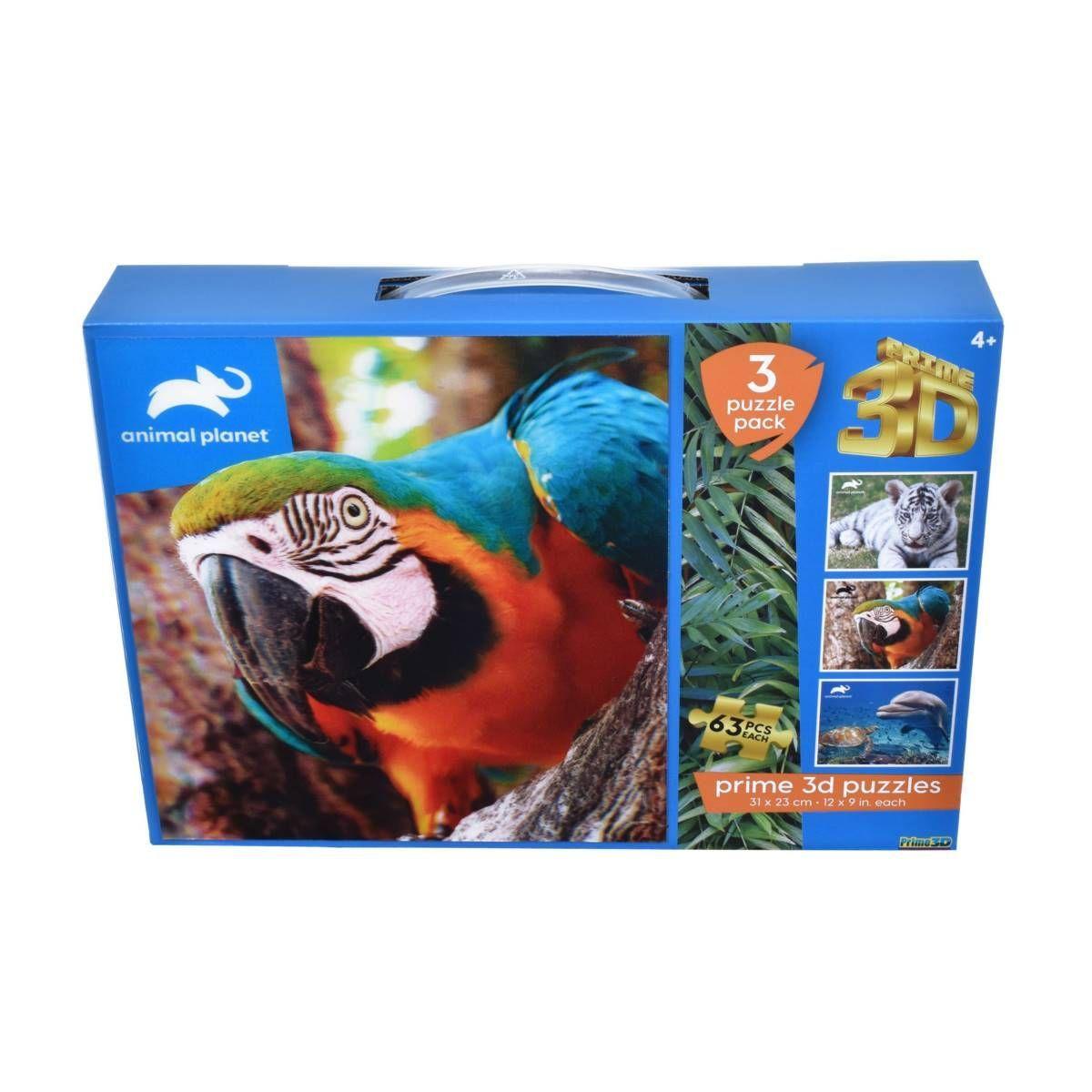 Pack 3 Puzzles 3D De 63 Piezas Animal Planet - Discovery - Loro-0